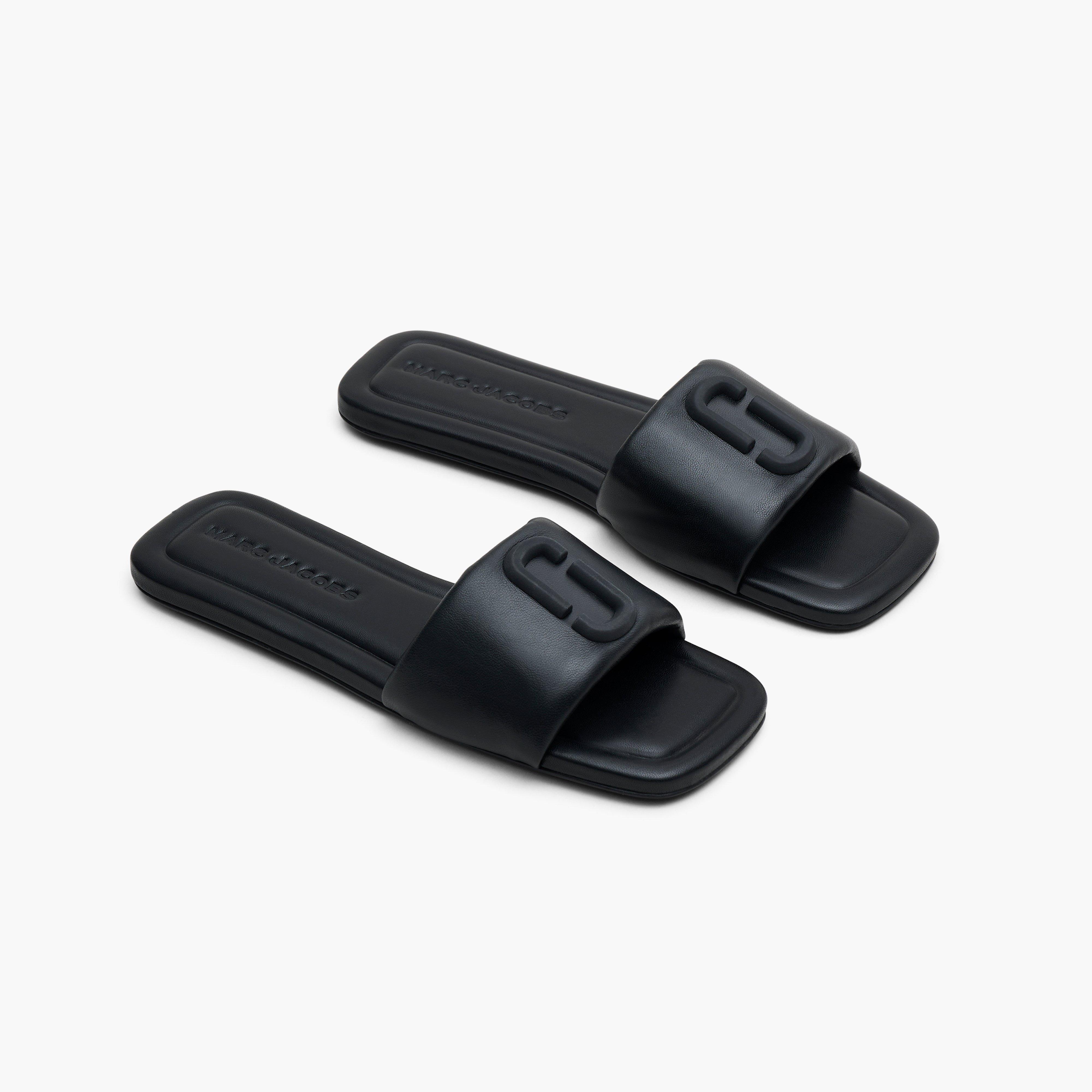 The J Marc Leather Sandal - BLACK