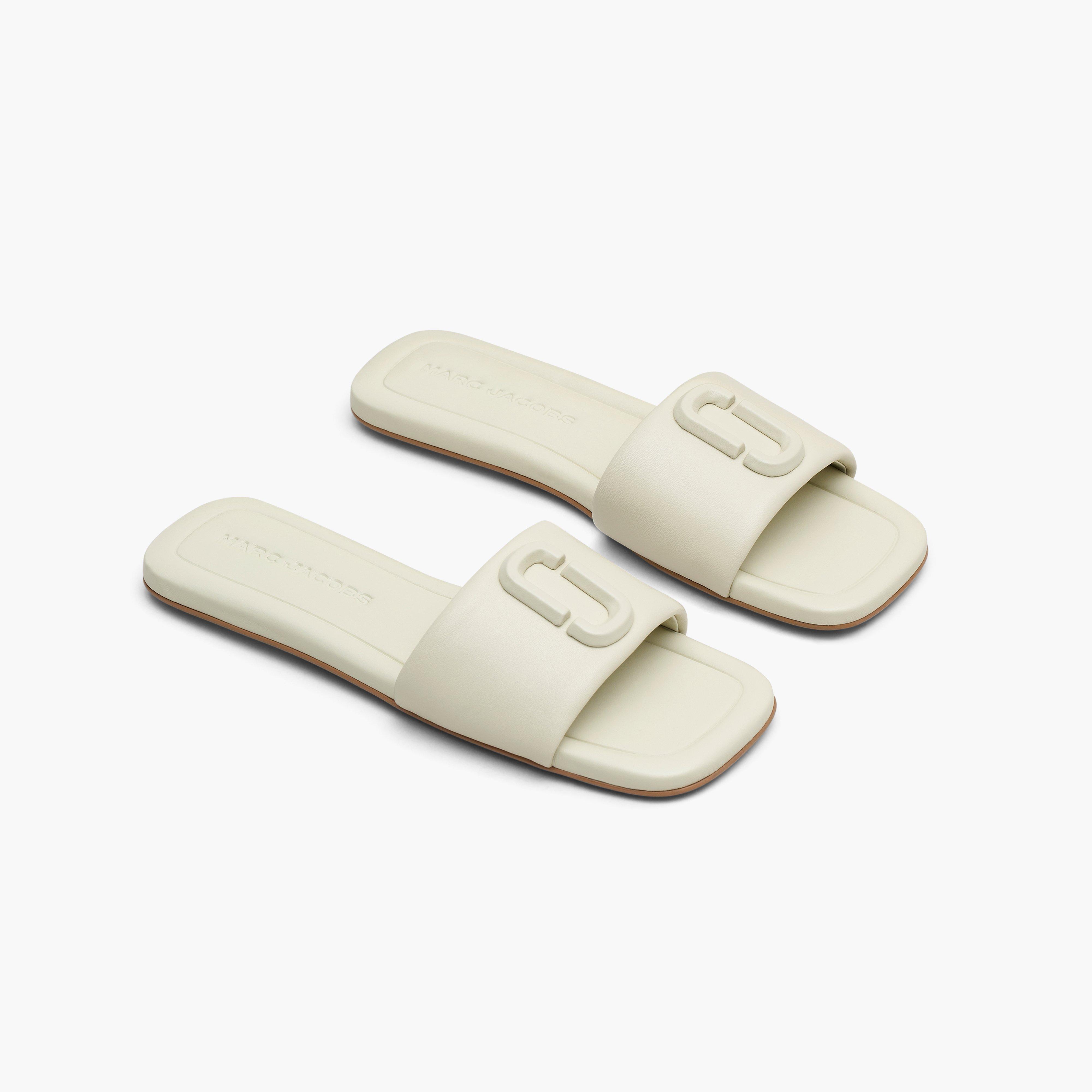 The J Marc Leather Sandal - CLOUD WHITE