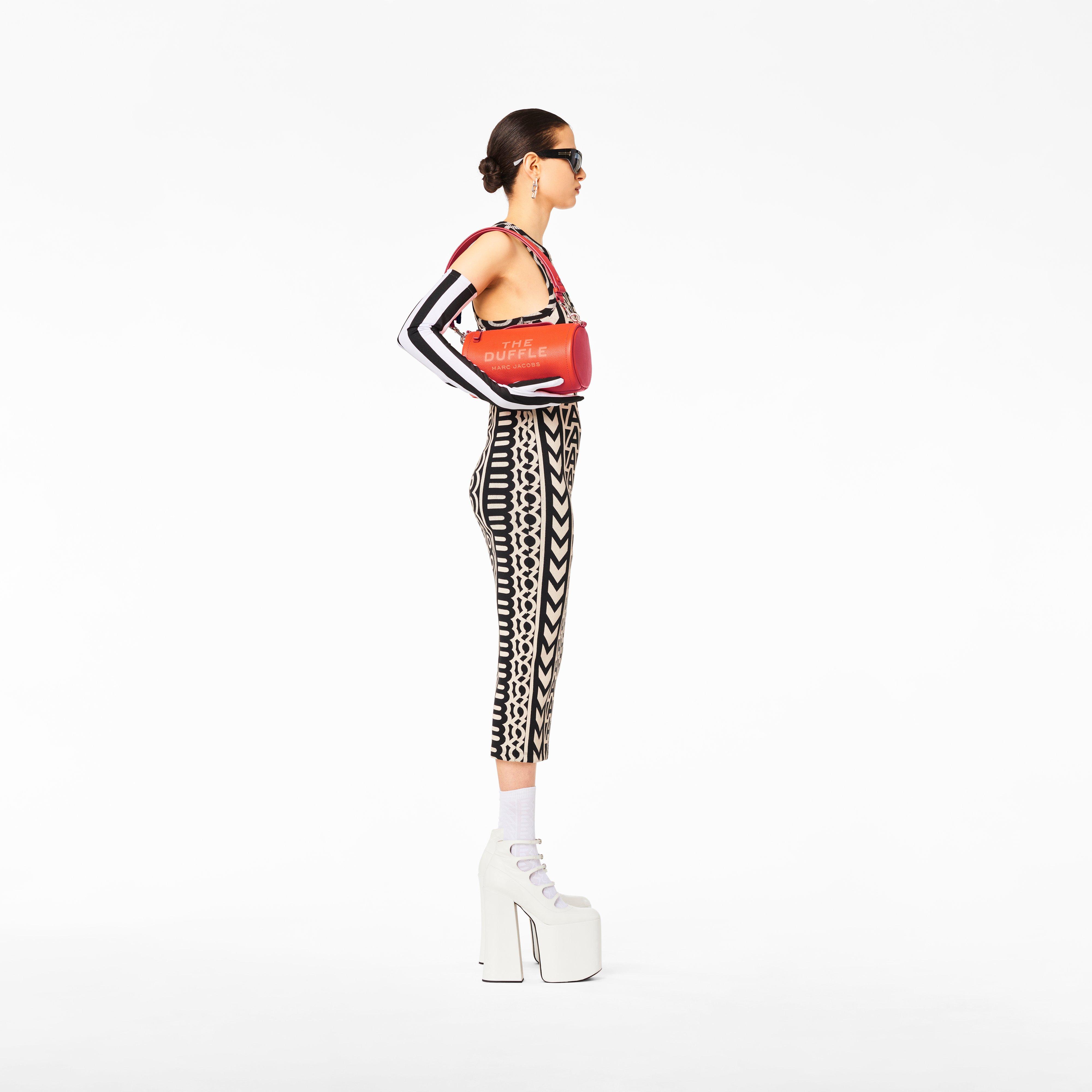 The Leather Duffle Bag - ELECTRIC ORANGE--Alternate view