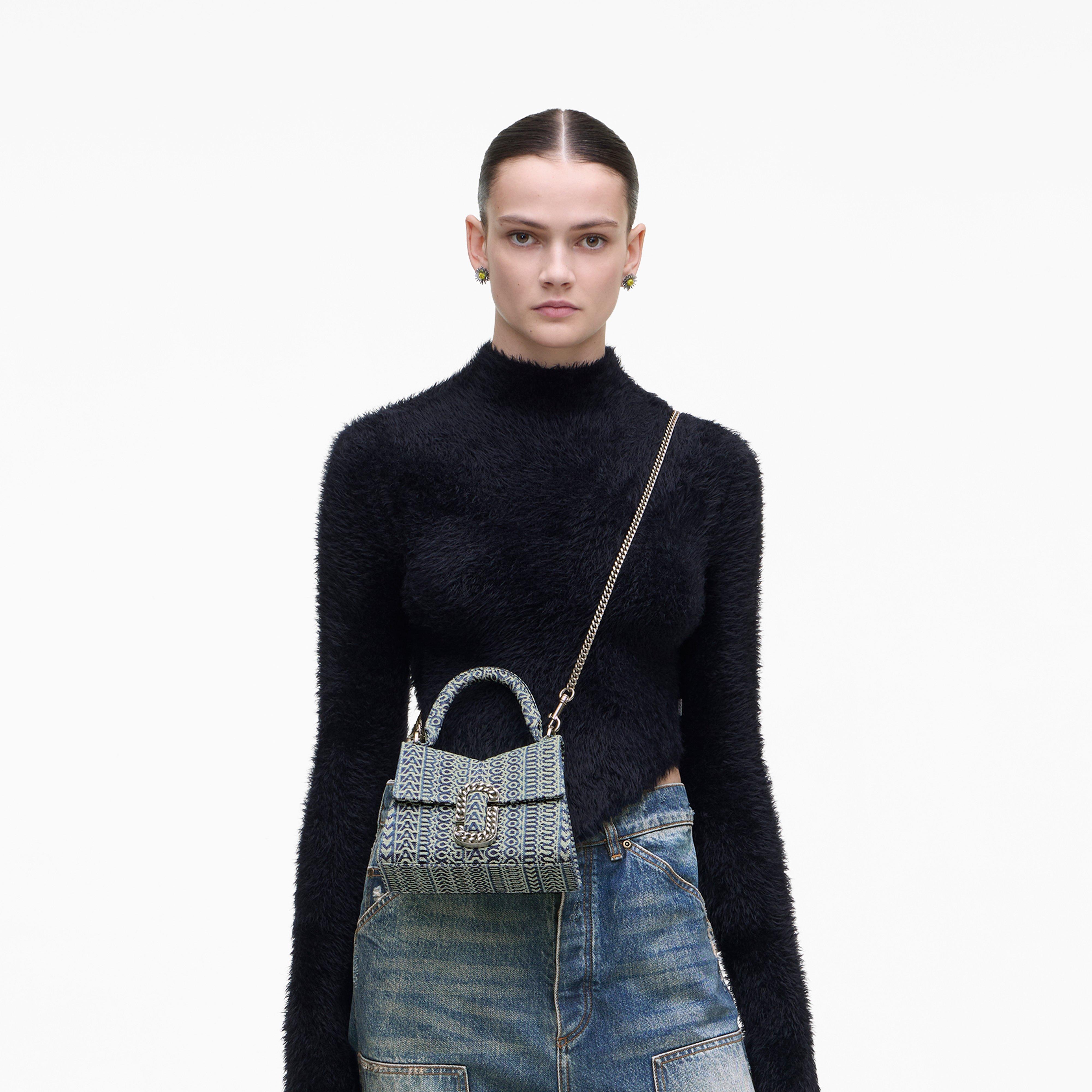 The Washed Monogram Denim St. Marc Mini Top Handle - SUN FADED DENIM--Alternate view
