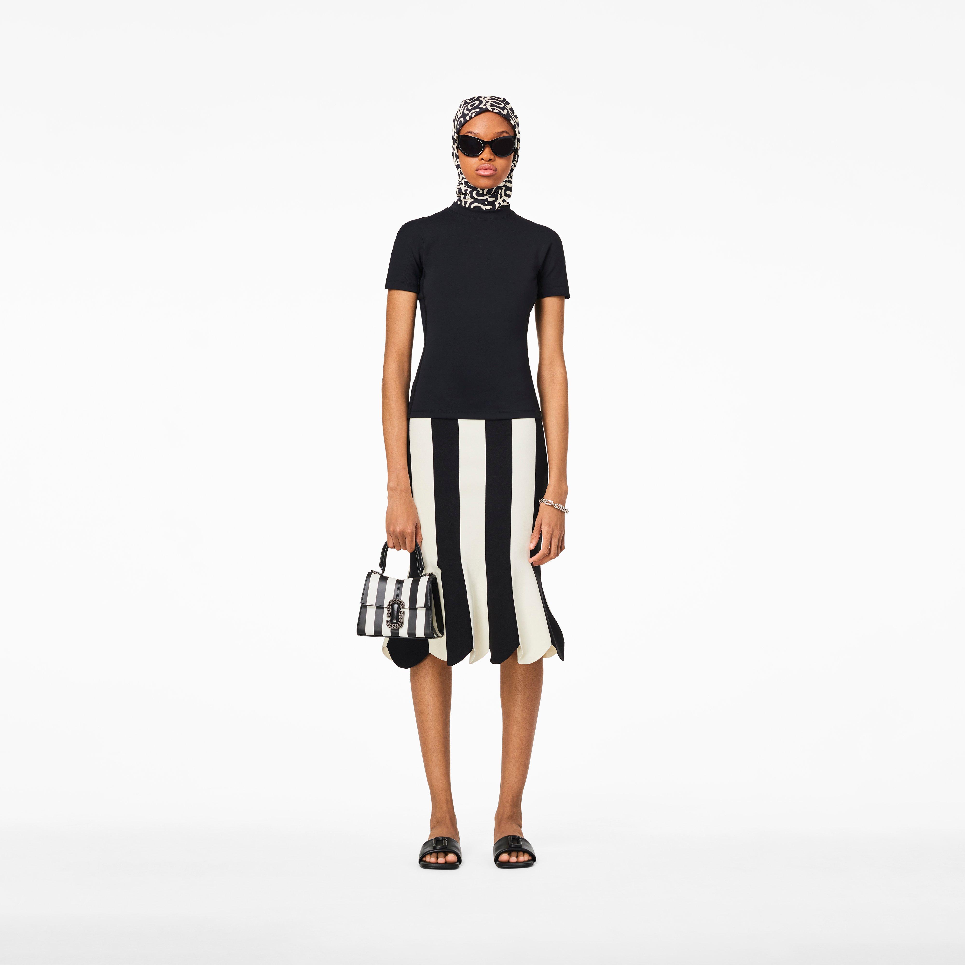 The Striped St. Marc Mini Top Handle - BLACK/WHITE--Alternate view