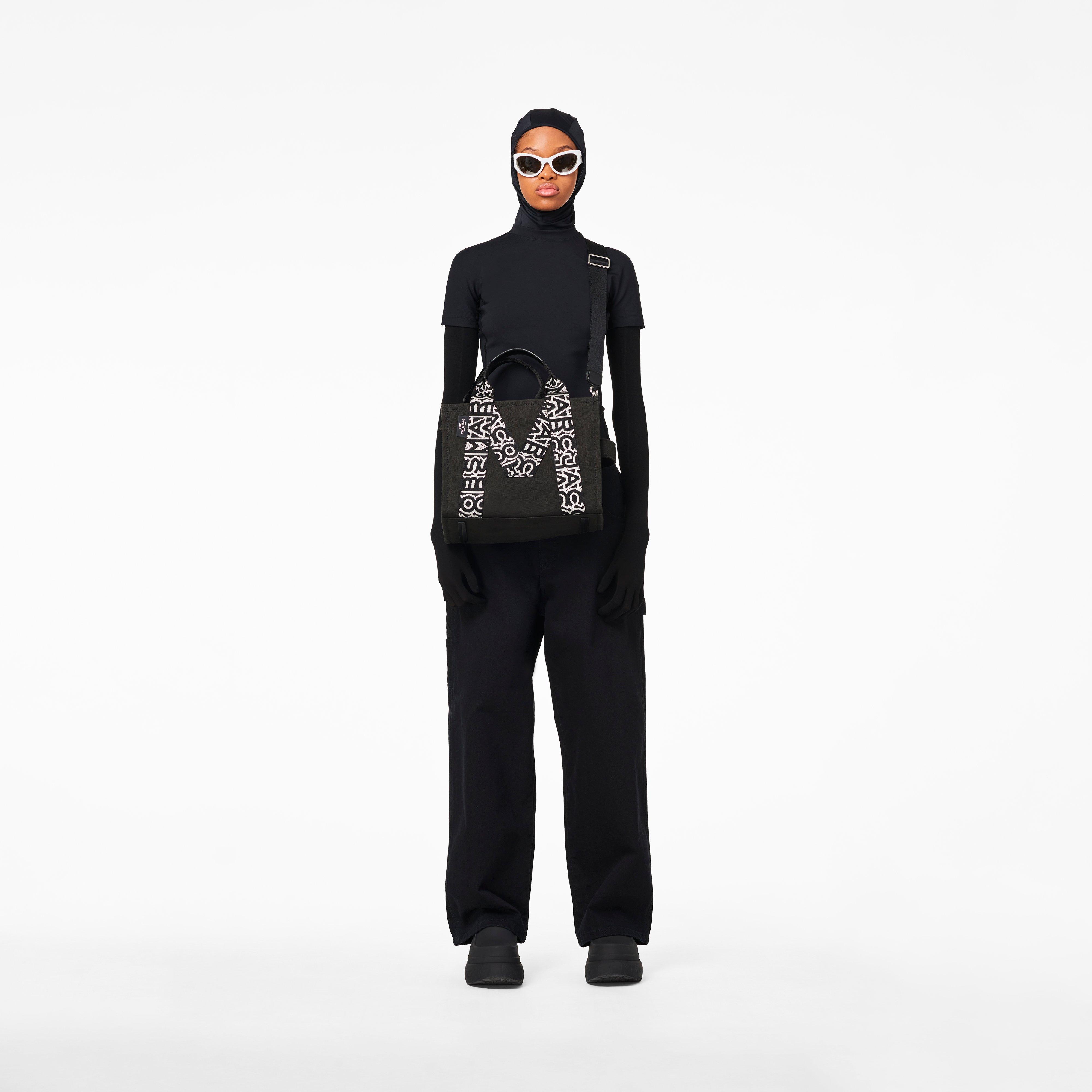 The M Medium Tote Bag - BLACK/WHITE--Alternate view