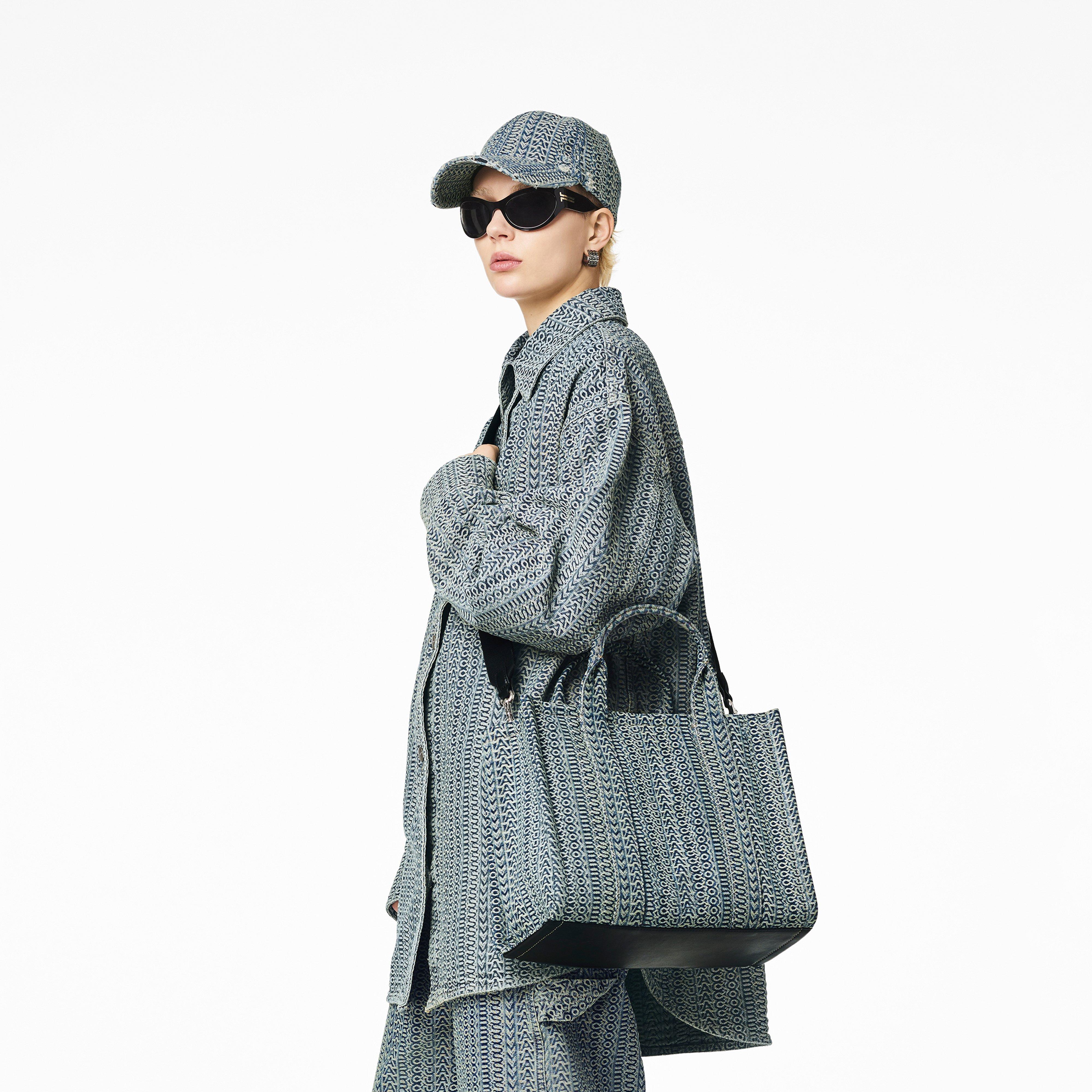 The Washed Monogram Denim Medium Tote Bag - SUN FADED DENIM--Alternate view