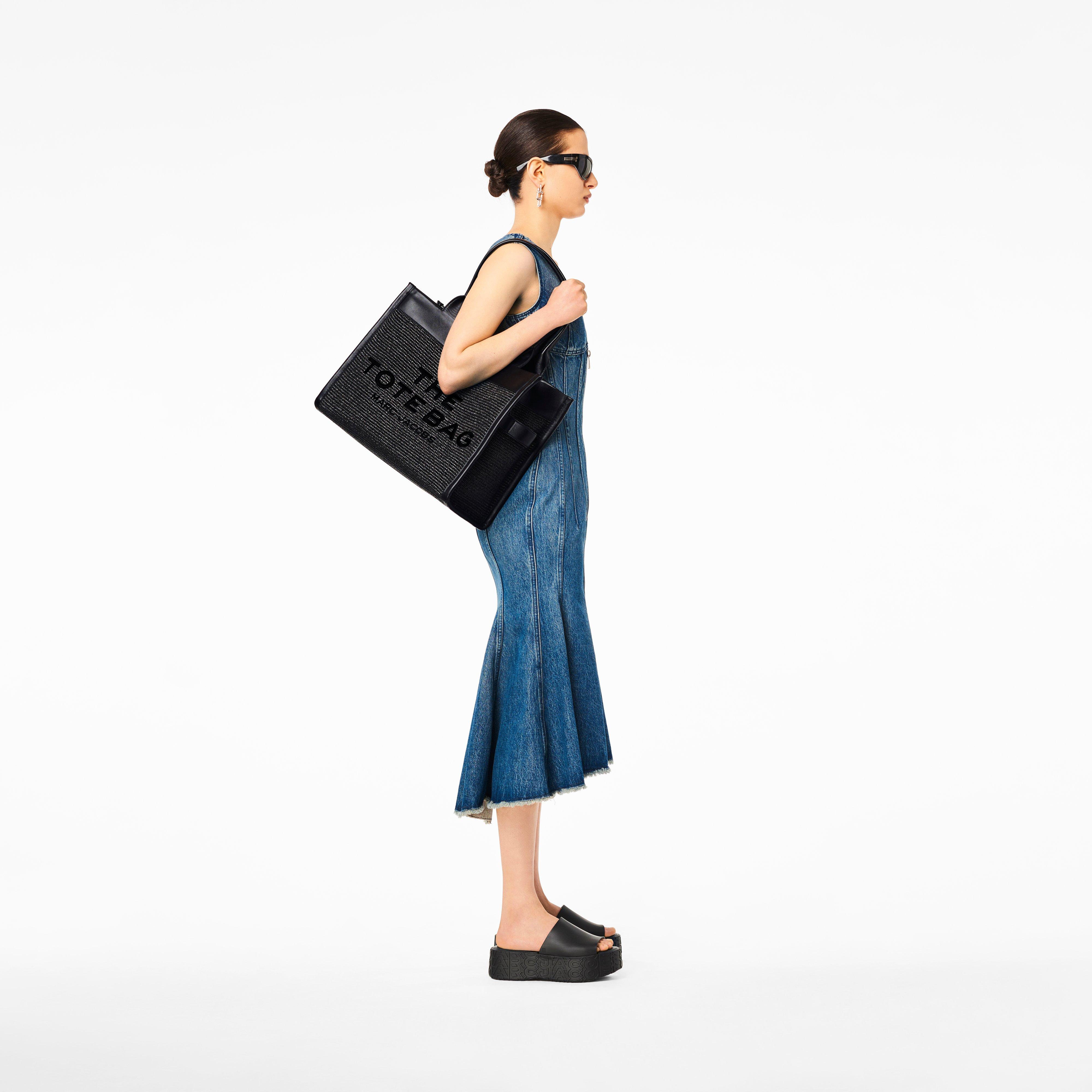 The Woven DTM Large Tote Bag - BLACK--Alternate view