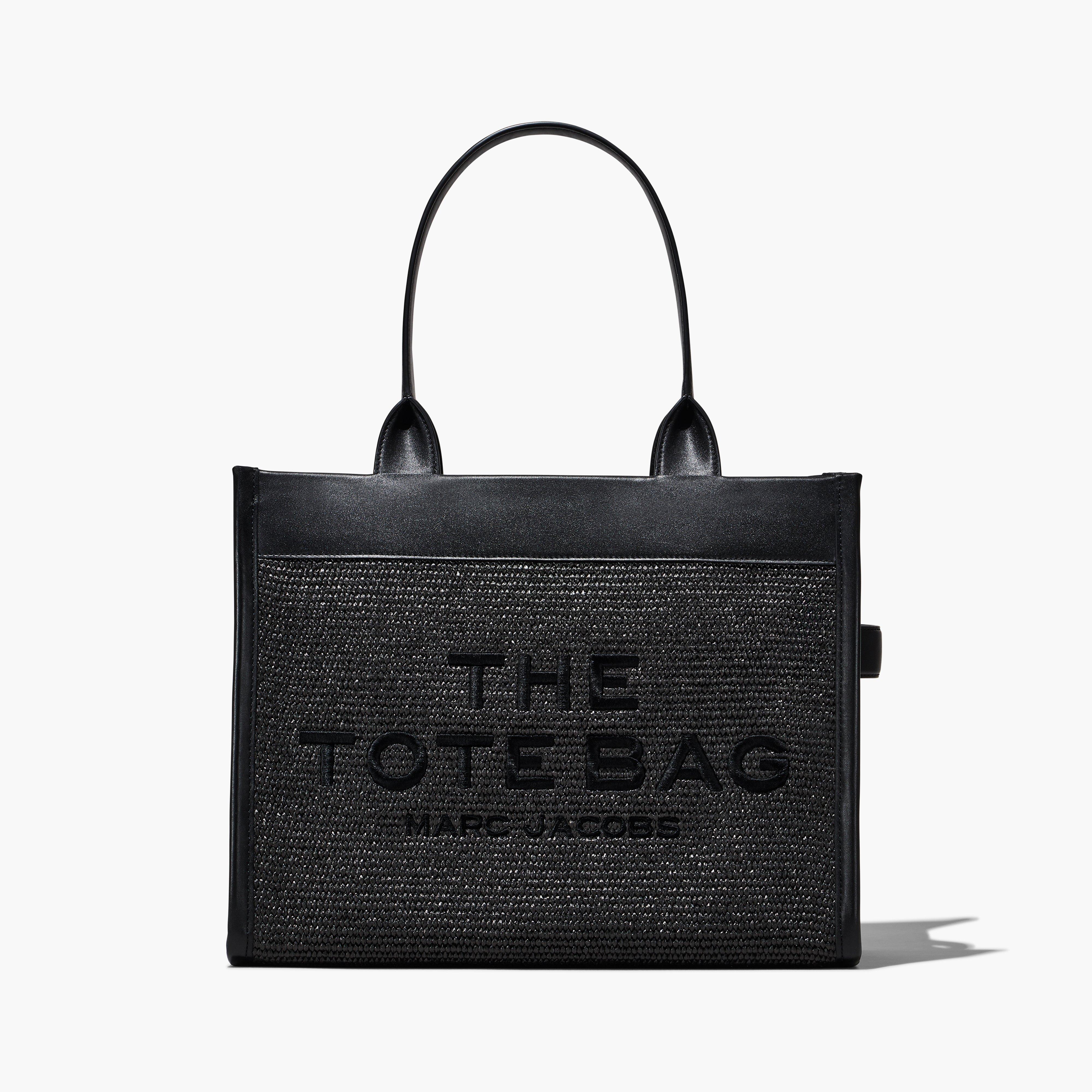 The Woven DTM Large Tote Bag - BLACK