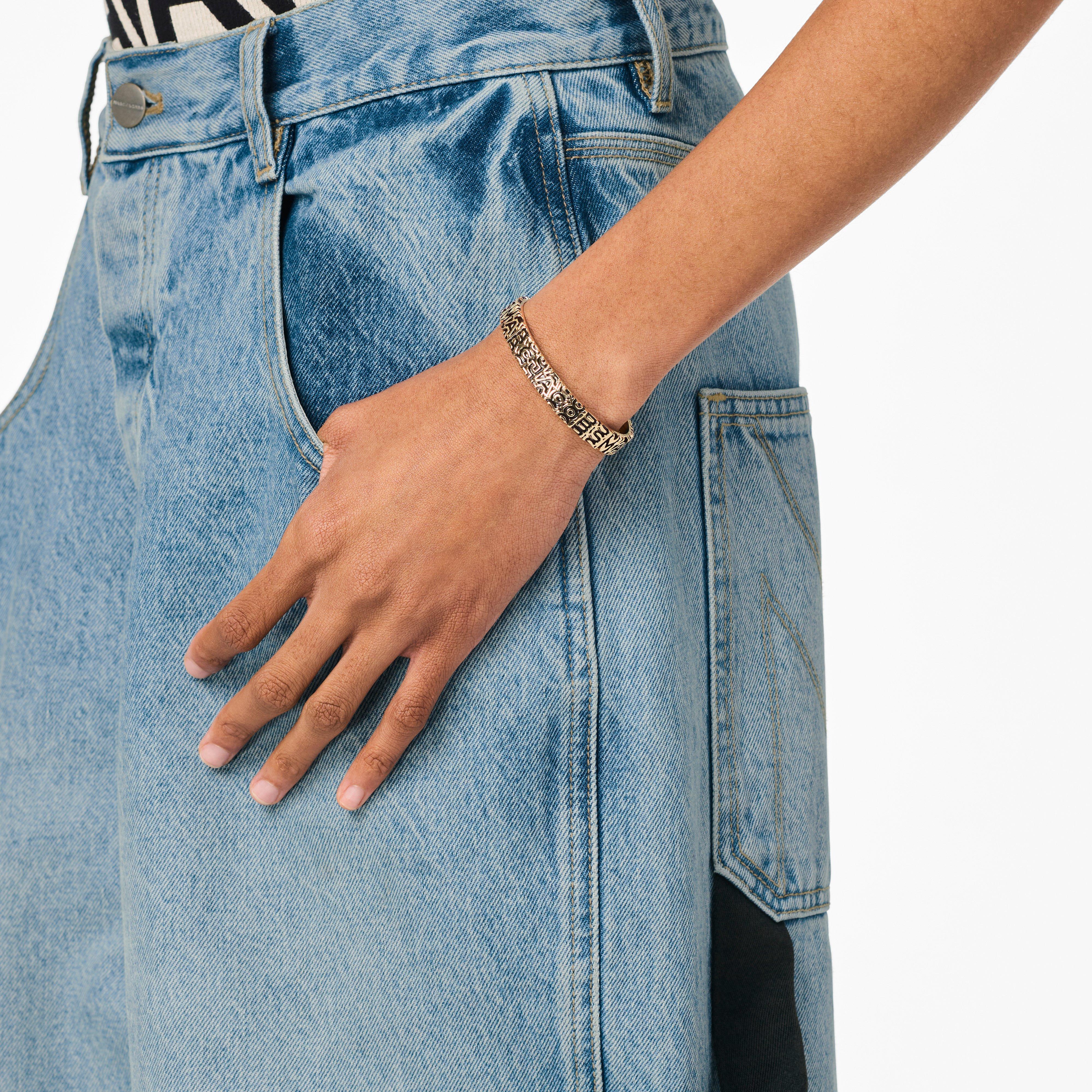 The Monogram Engraved Bracelet - AGED GOLD--Alternate view