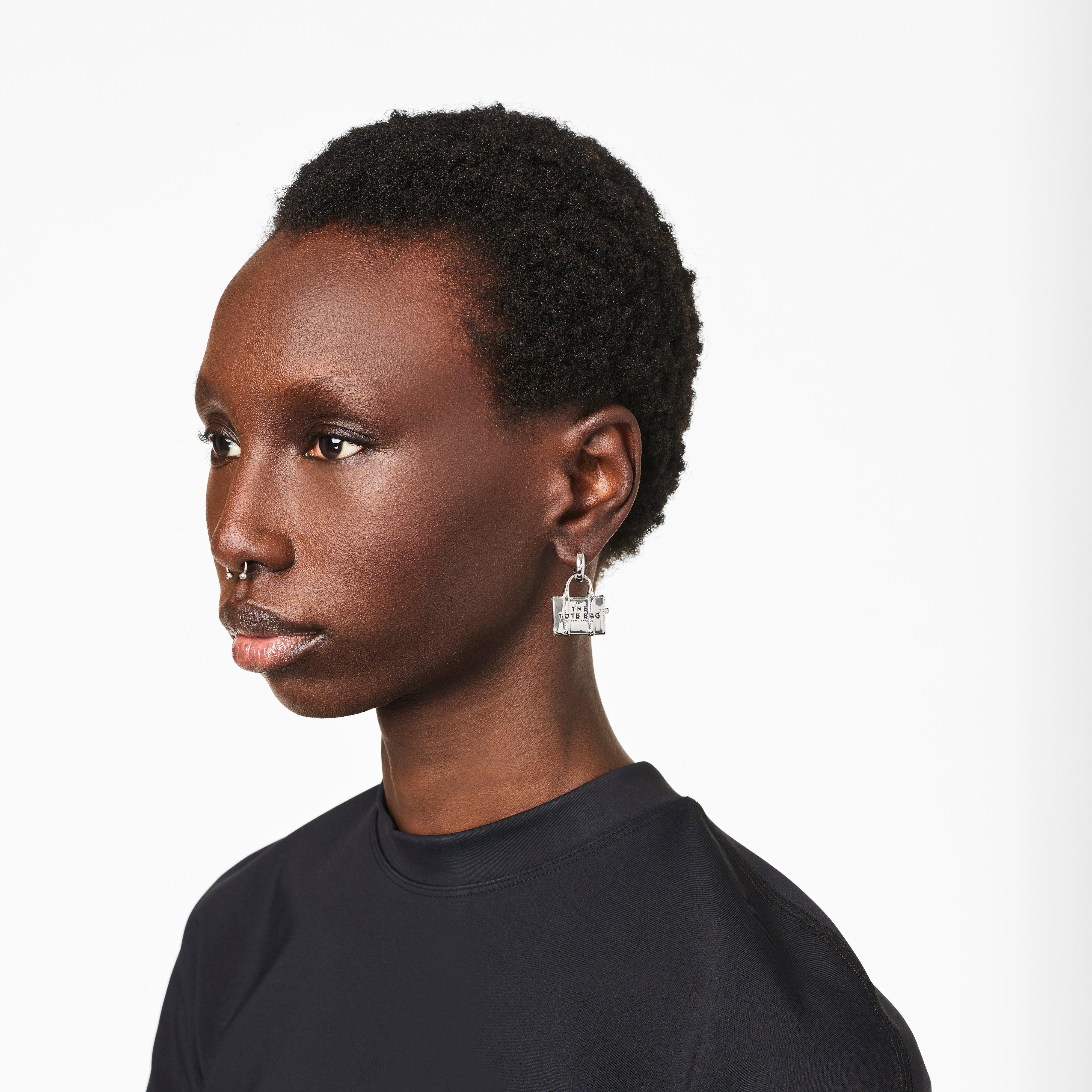 The Tote Bag Earrings - LIGHT ANTIQUE SILVER--Alternate view