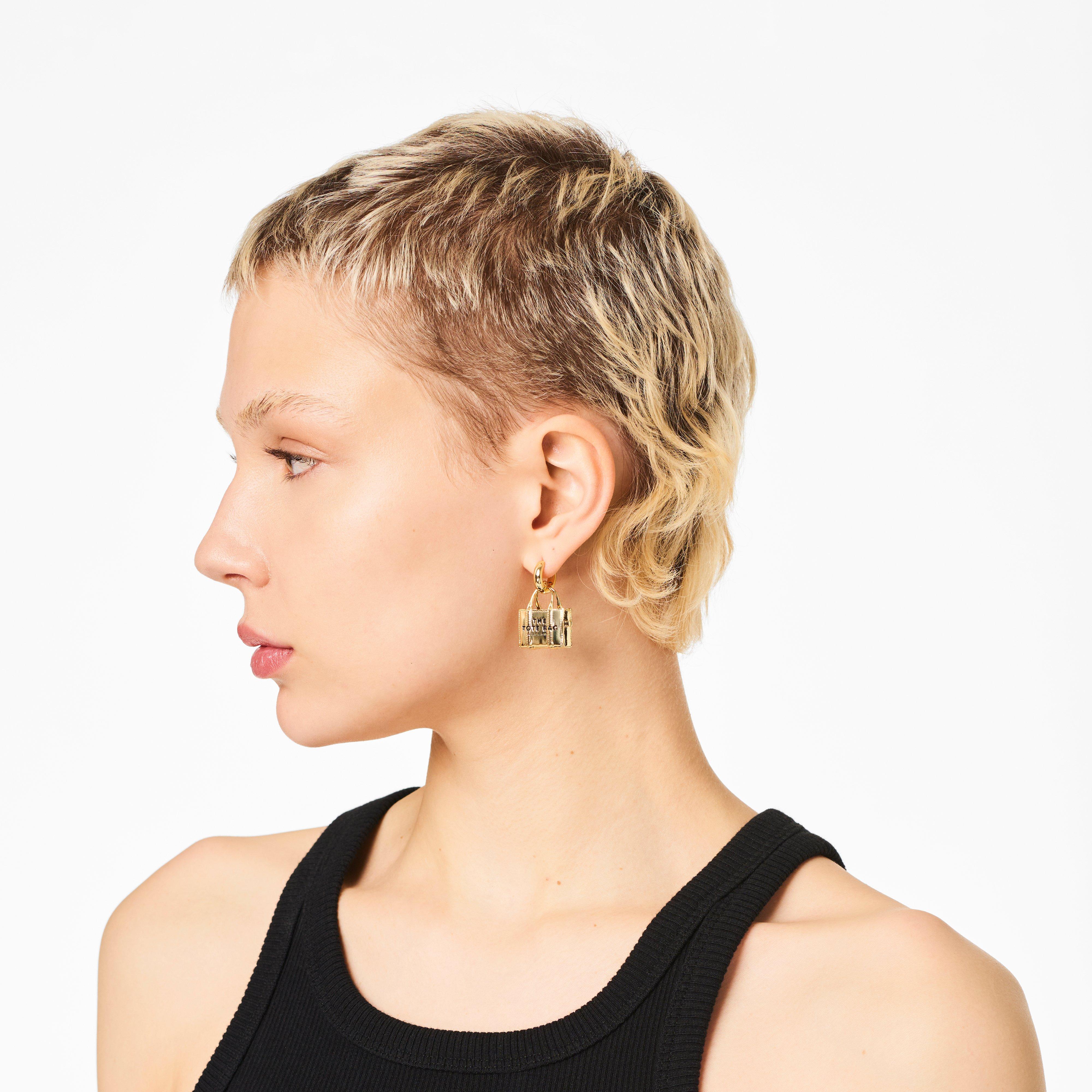 The Tote Bag Earrings - LIGHT ANTIQUE GOLD--Alternate view