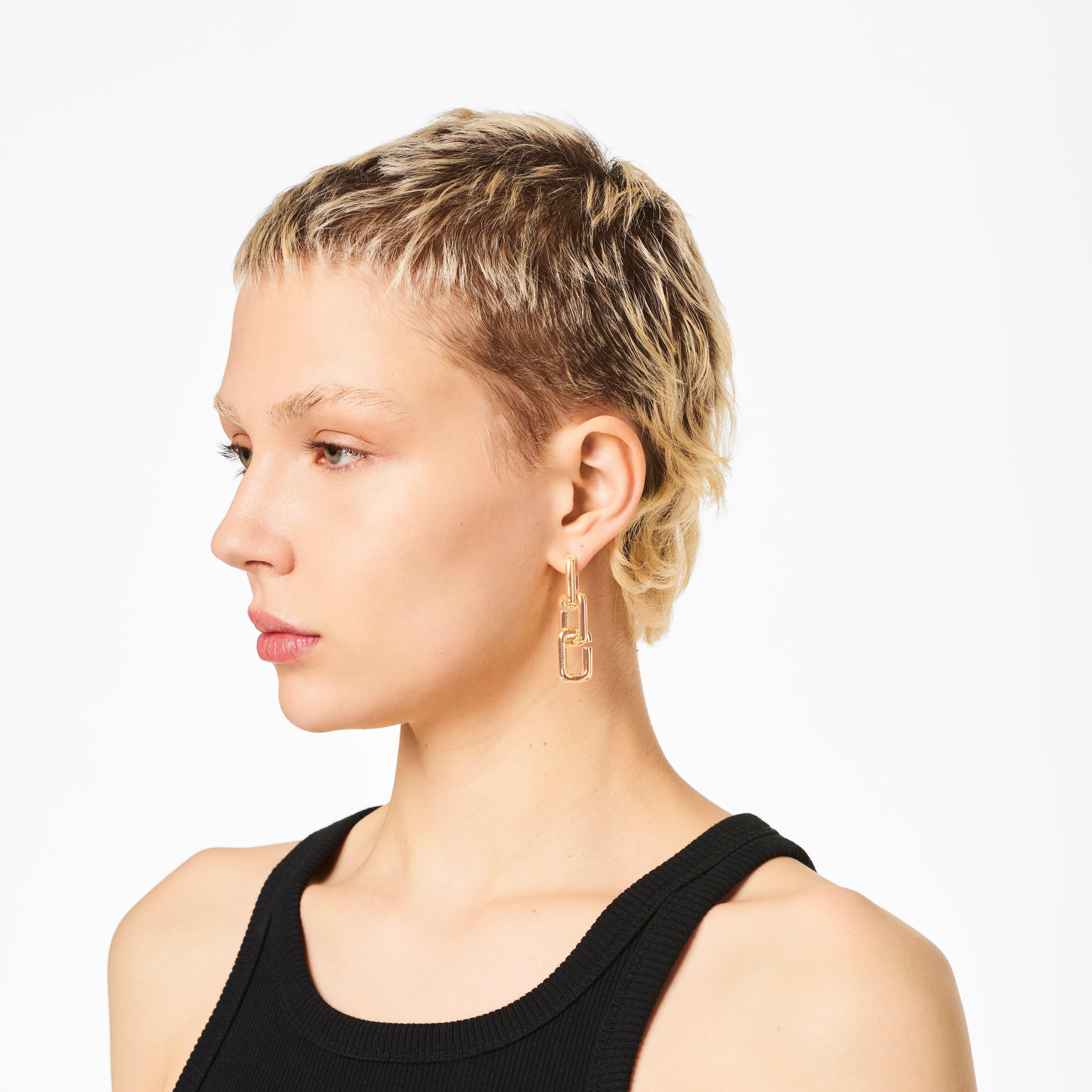 The J Marc Chain Link Earrings - GOLD--Alternate view