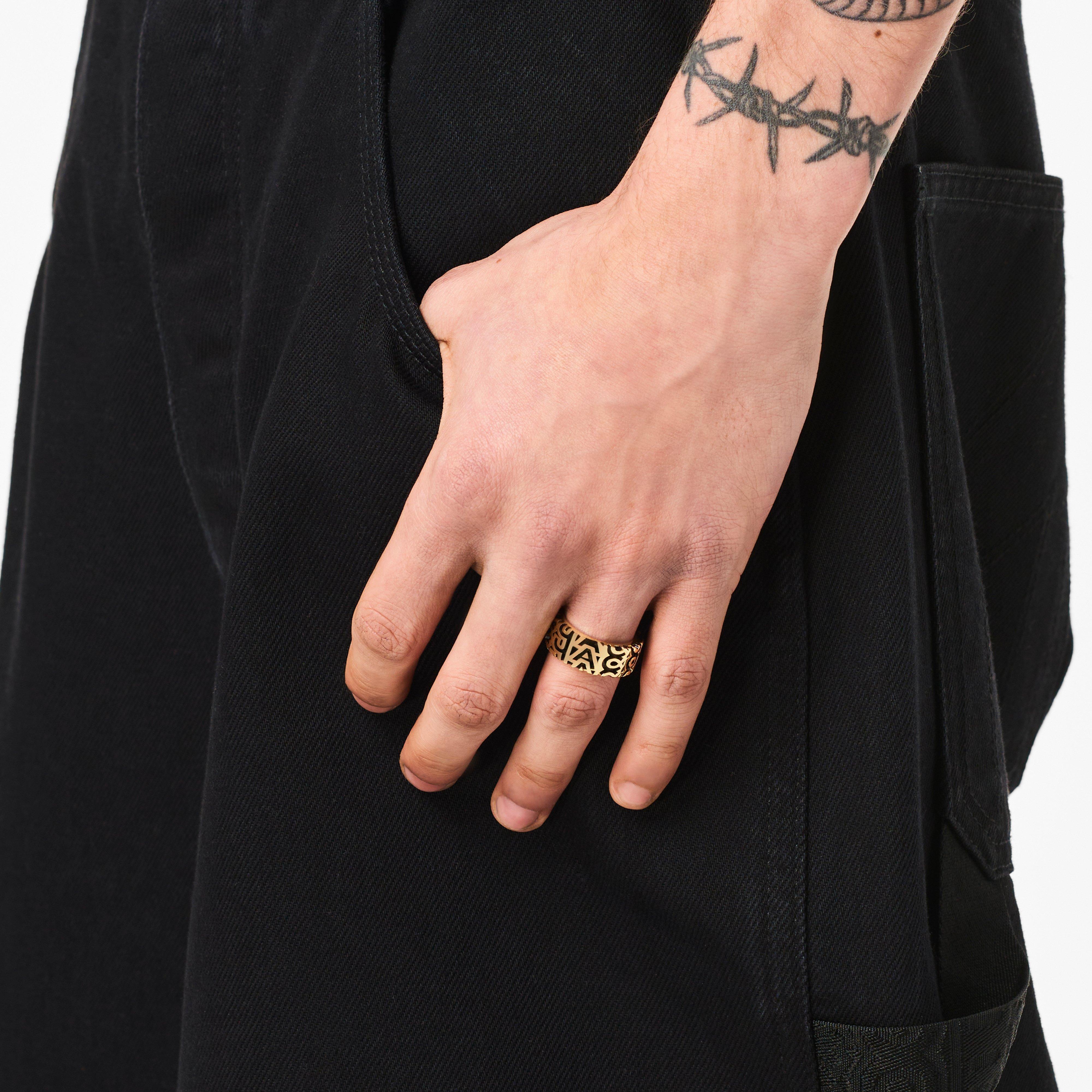 The Monogram Engraved Ring - AGED GOLD--Alternate view