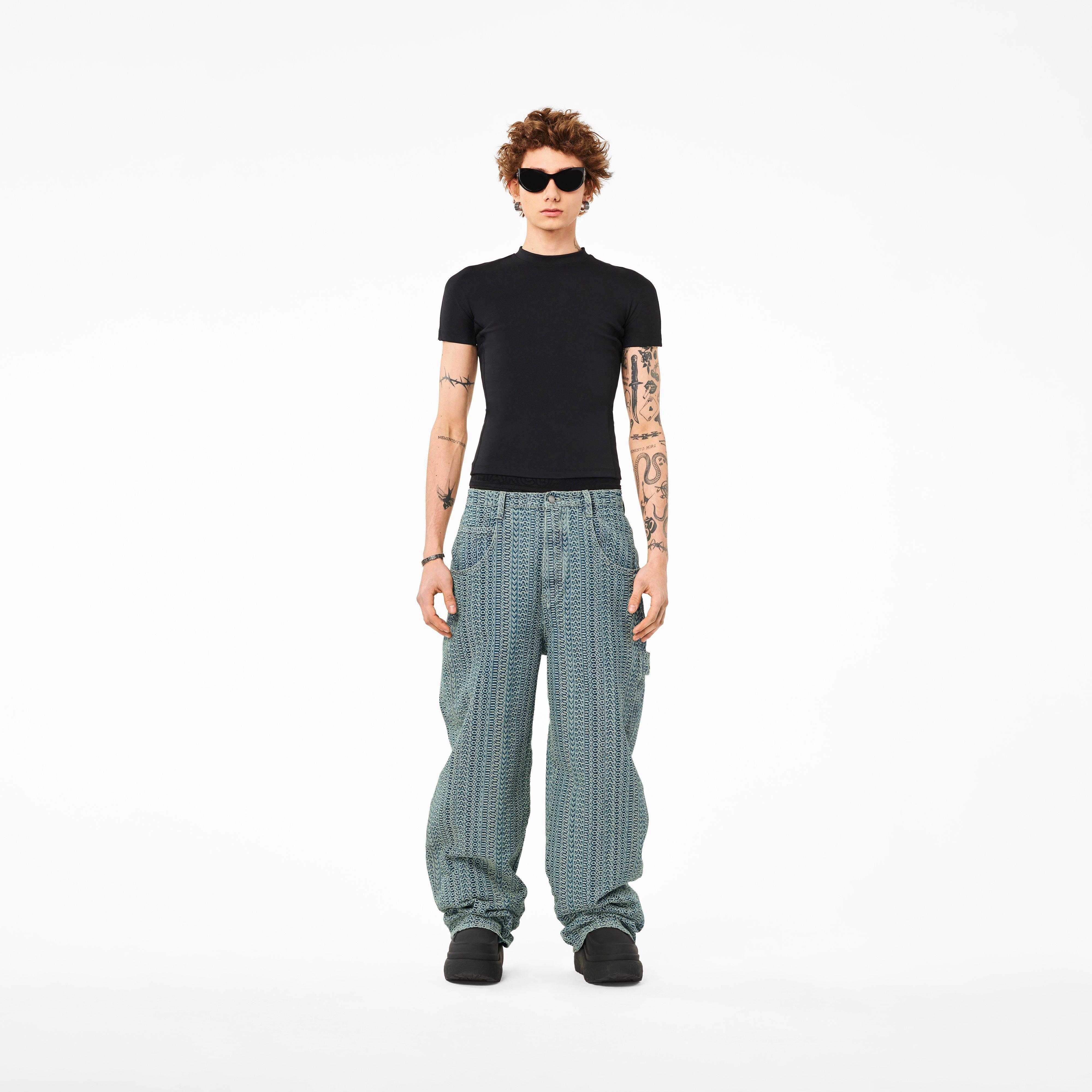 The Washed Monogram Oversized Jean - SUN FADED DENIM