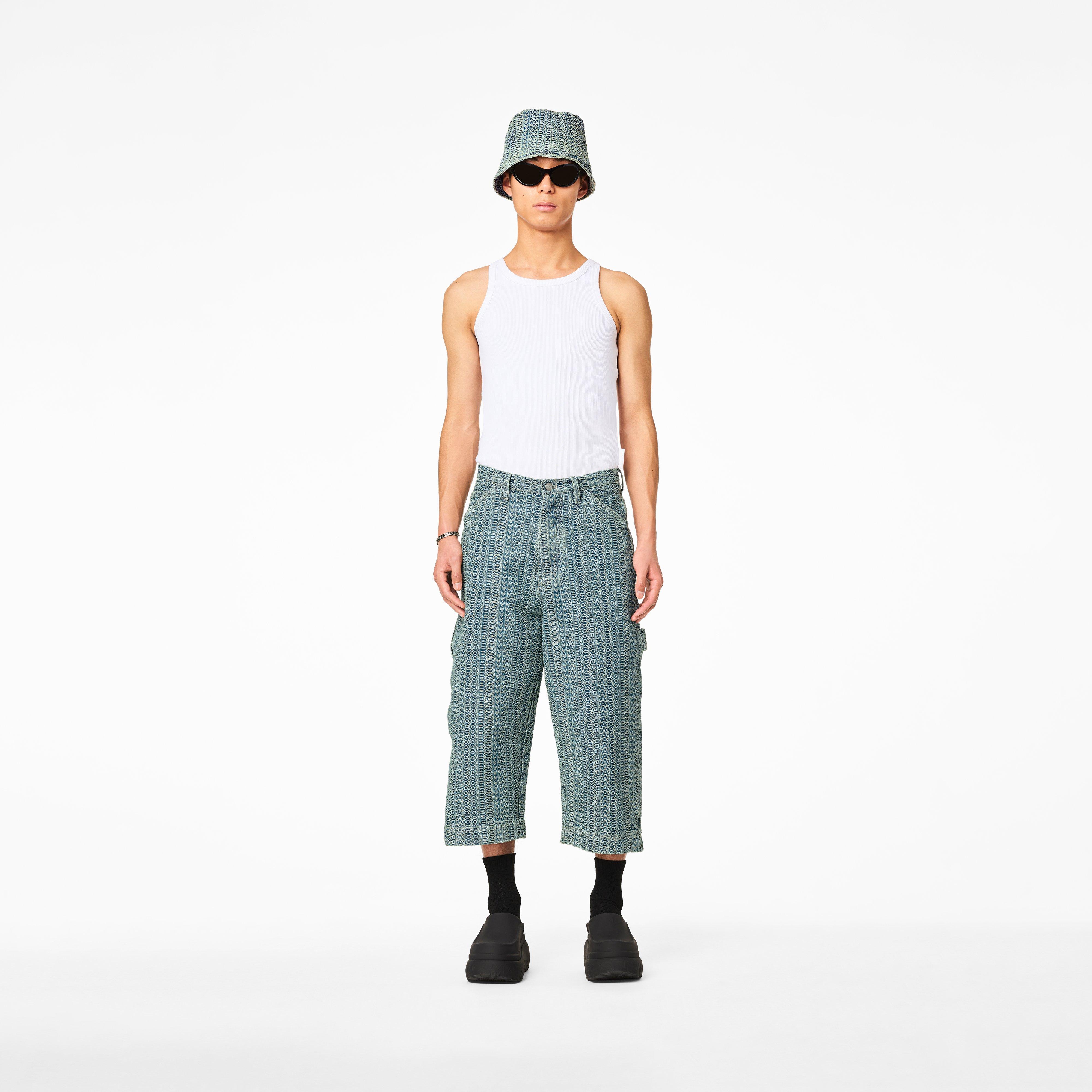 The Washed Monogram Oversized Denim Short - SUN FADED DENIM