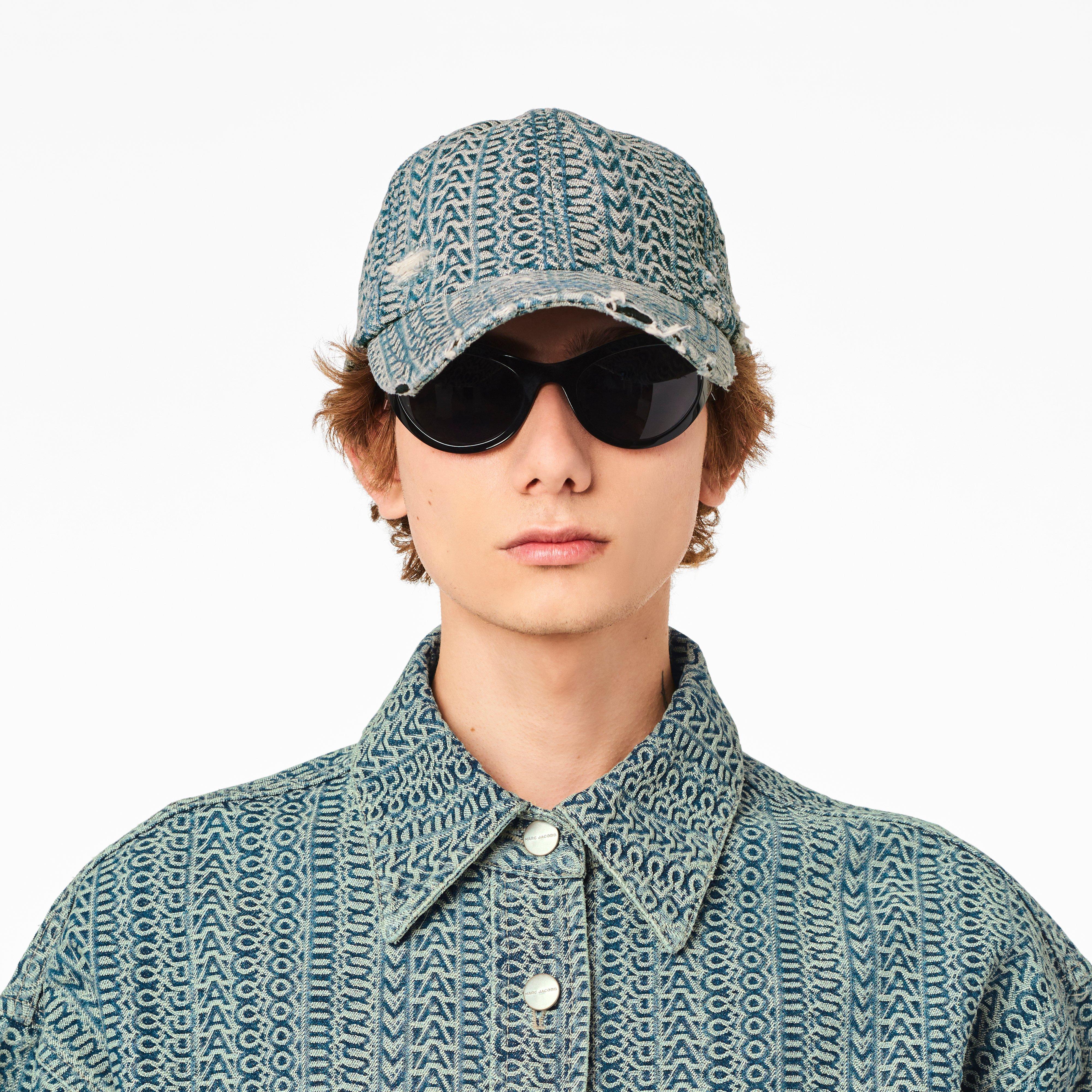 The Washed Monogram Denim Baseball Cap - SUN FADED DENIM--Alternate view