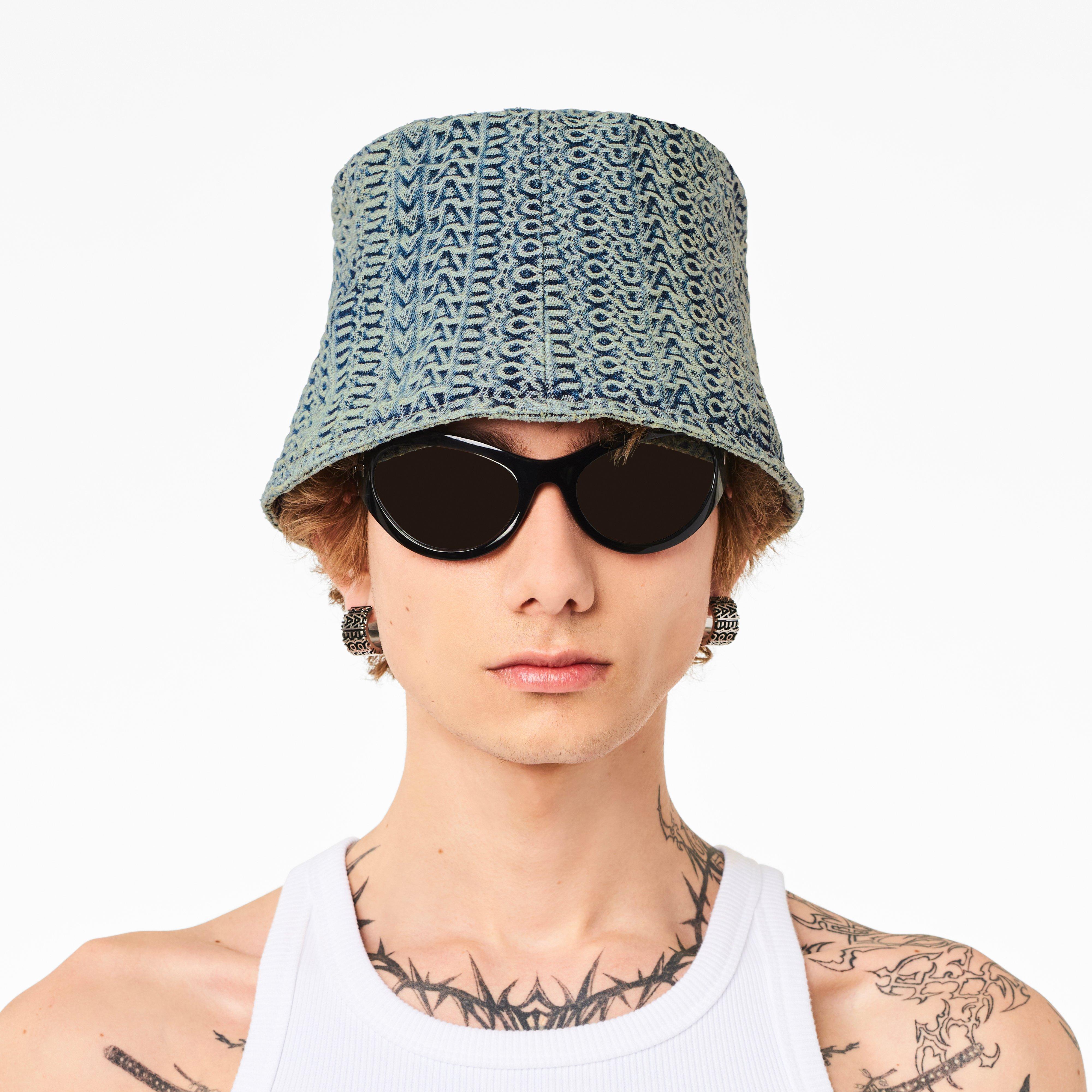 The Washed Monogram Denim Bucket Hat - SUN FADED DENIM--Alternate view