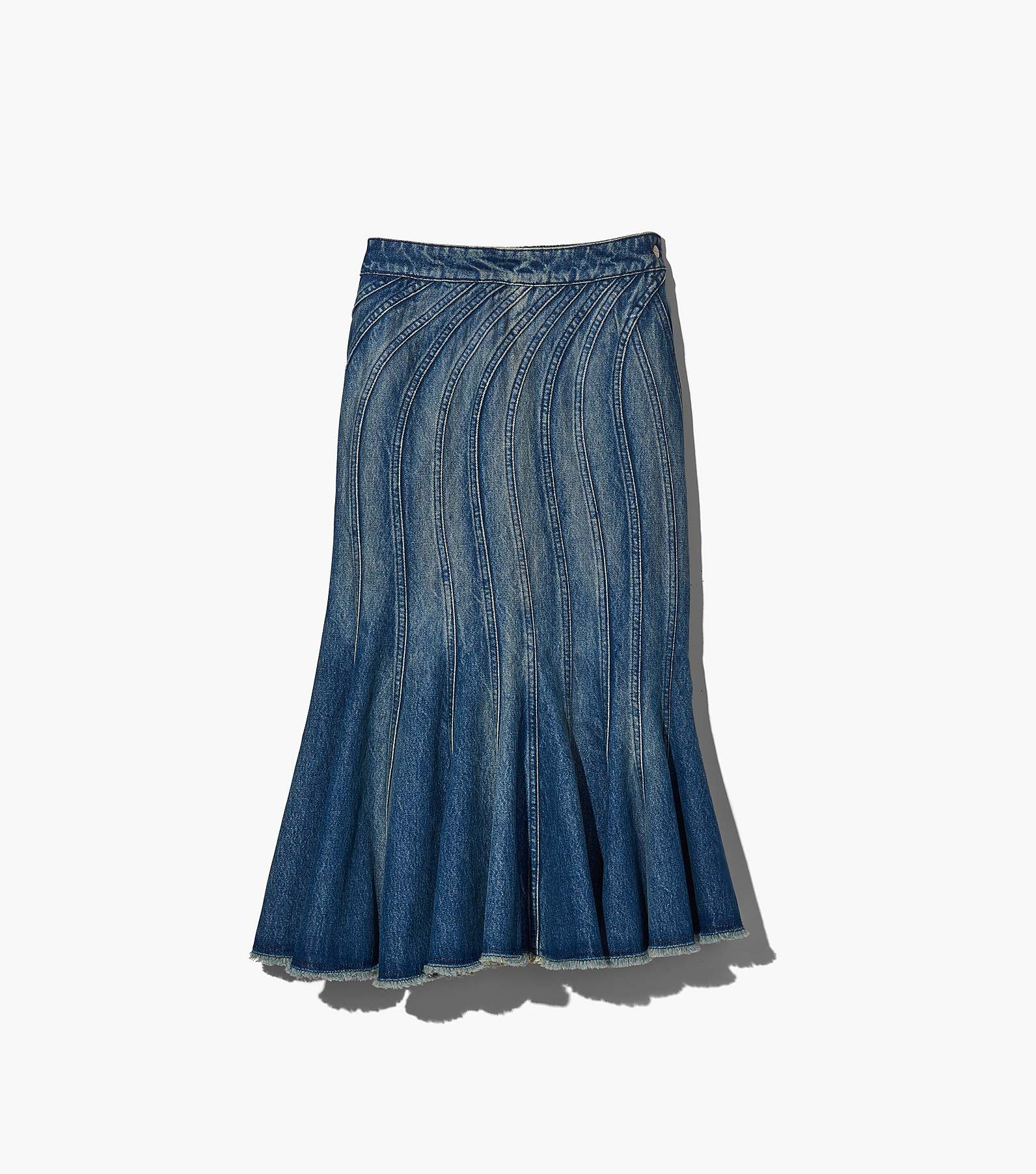The Wave Denim Skirt(null)