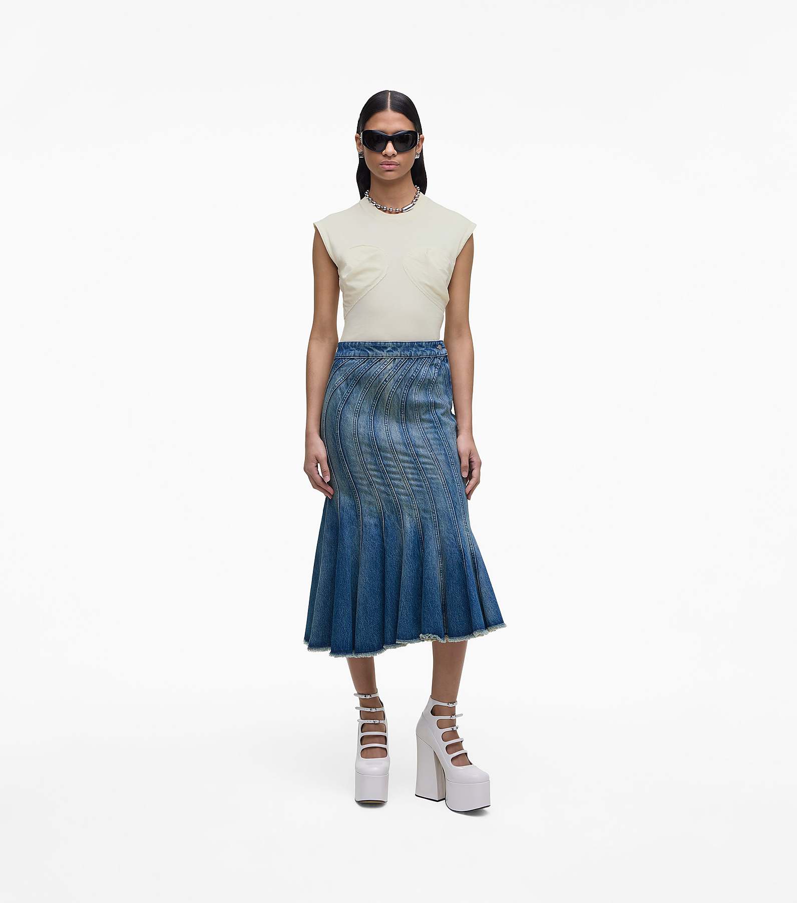 The Wave Denim Skirt(View All Ready To Wear)