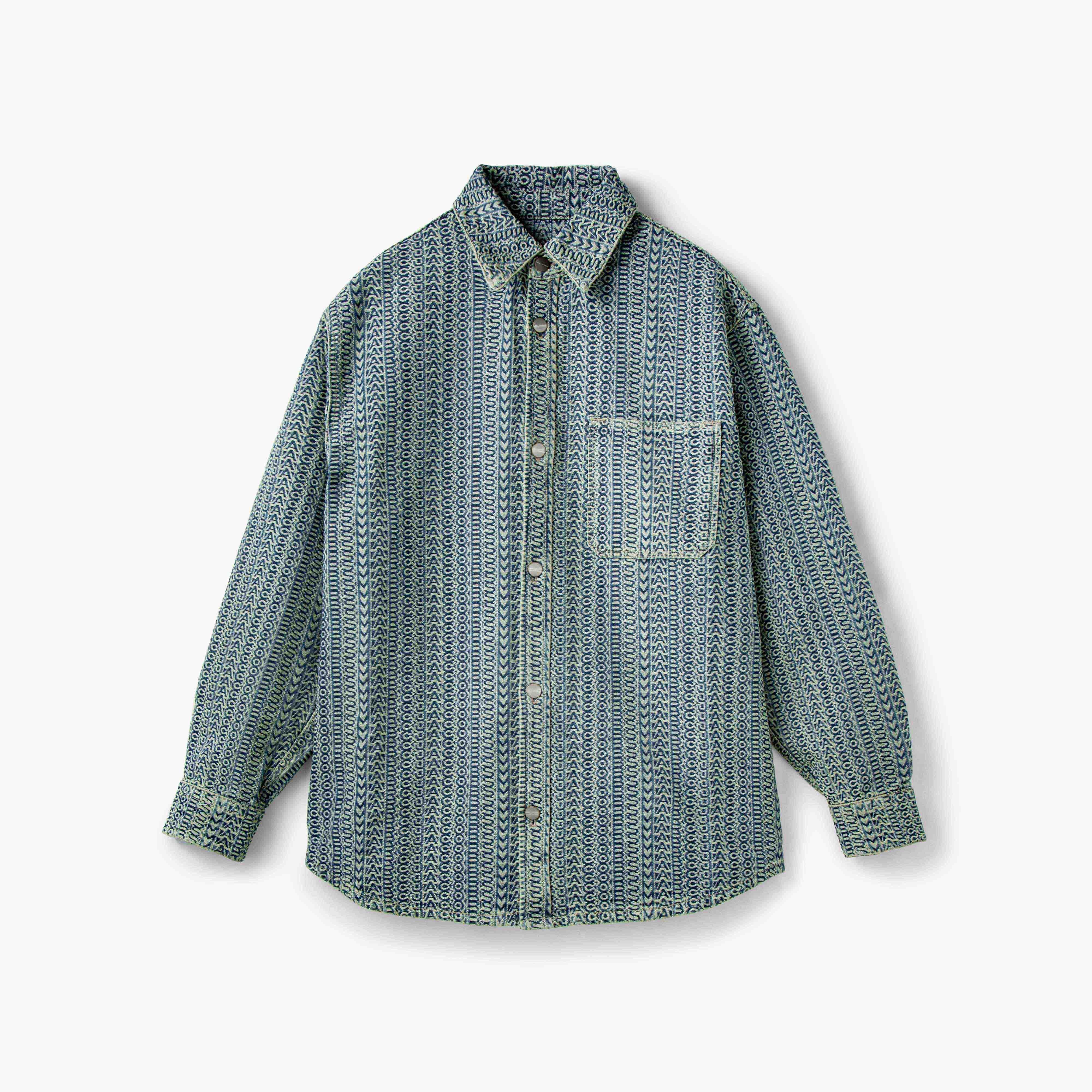 The Washed Monogram Denim Big Shirt - SUN FADED DENIM--Alternate view