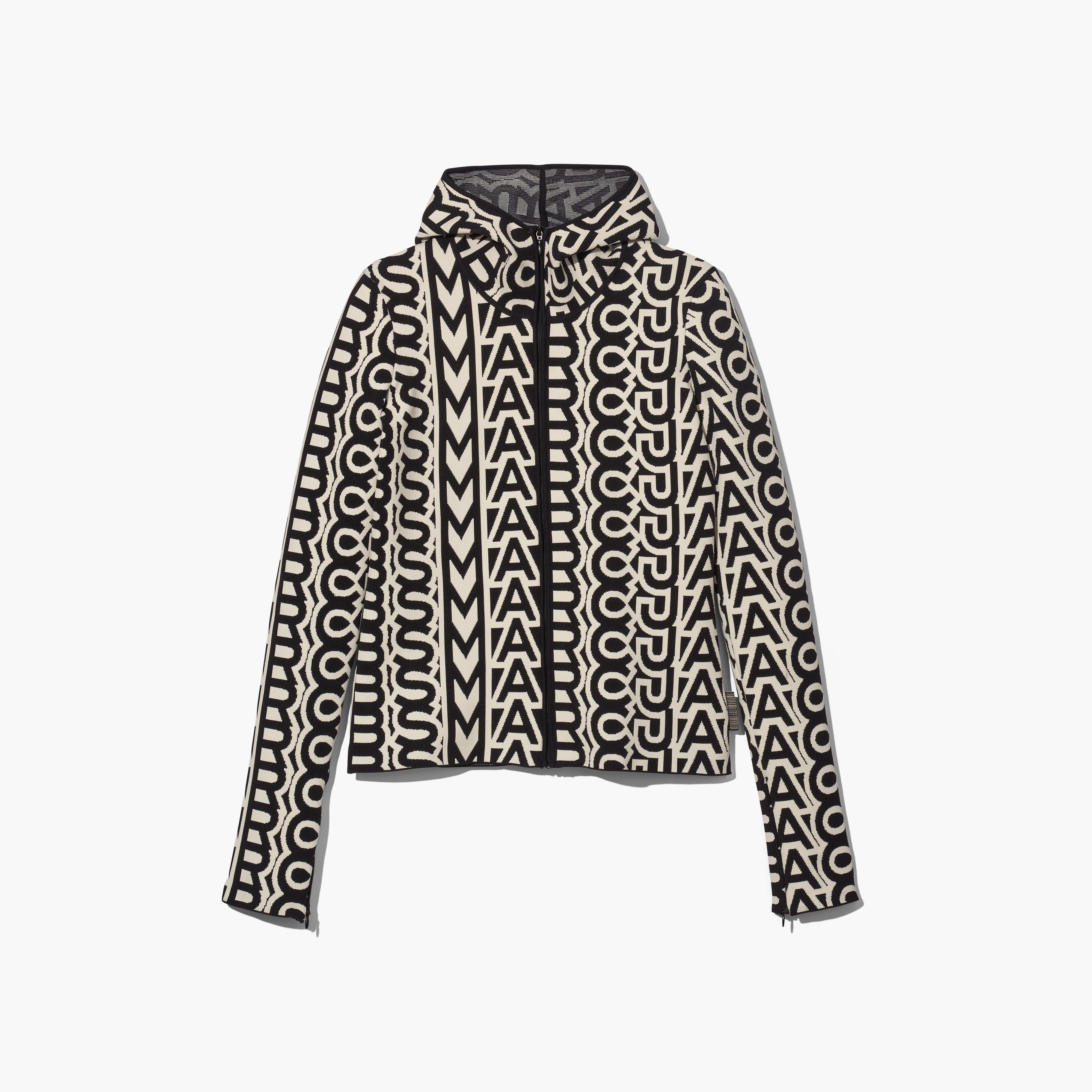 The Monogram Scuba Zip Up - BLACK/IVORY