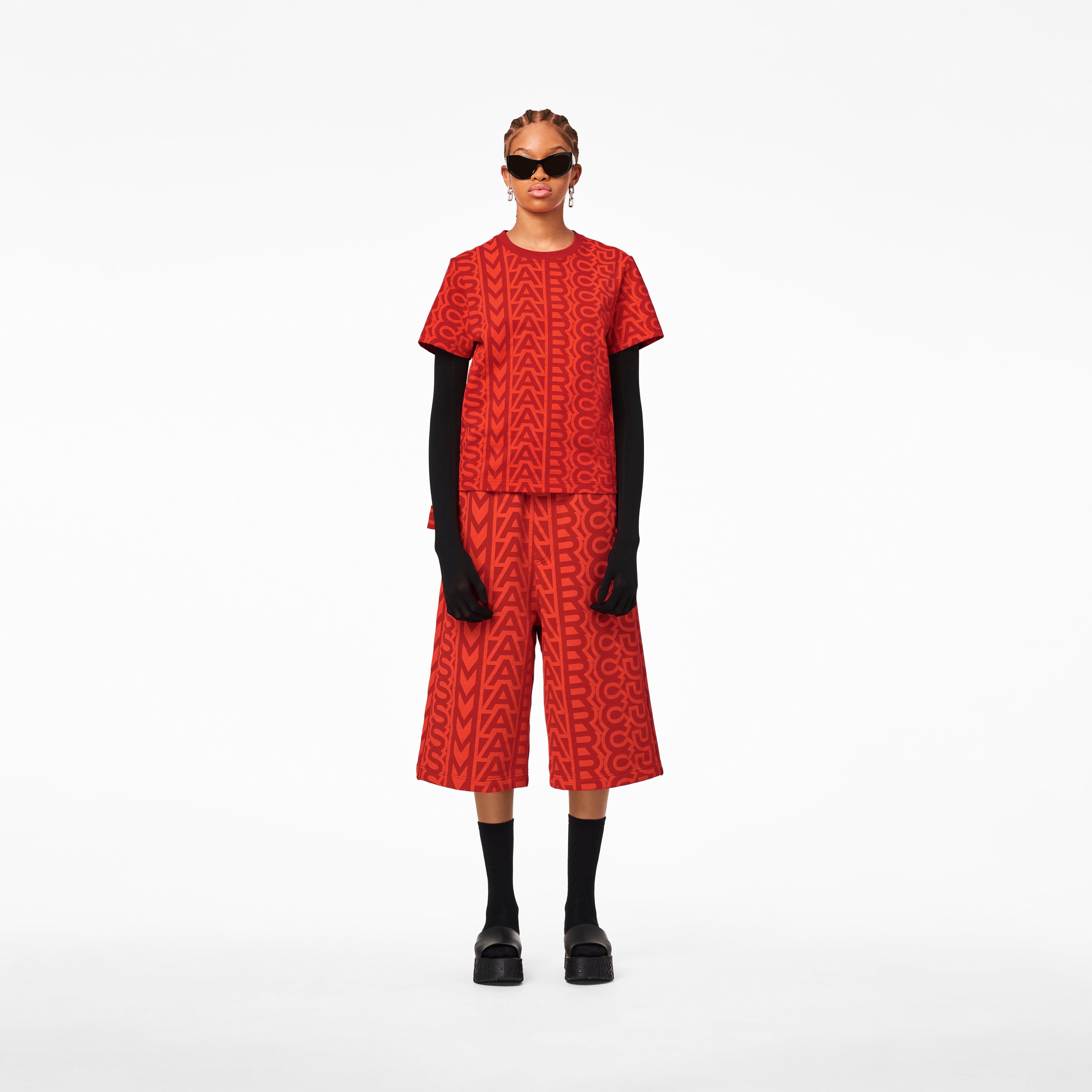 The Monogram Baby Tee - ELECTRIC ORANGE/TRUE RED--Alternate view