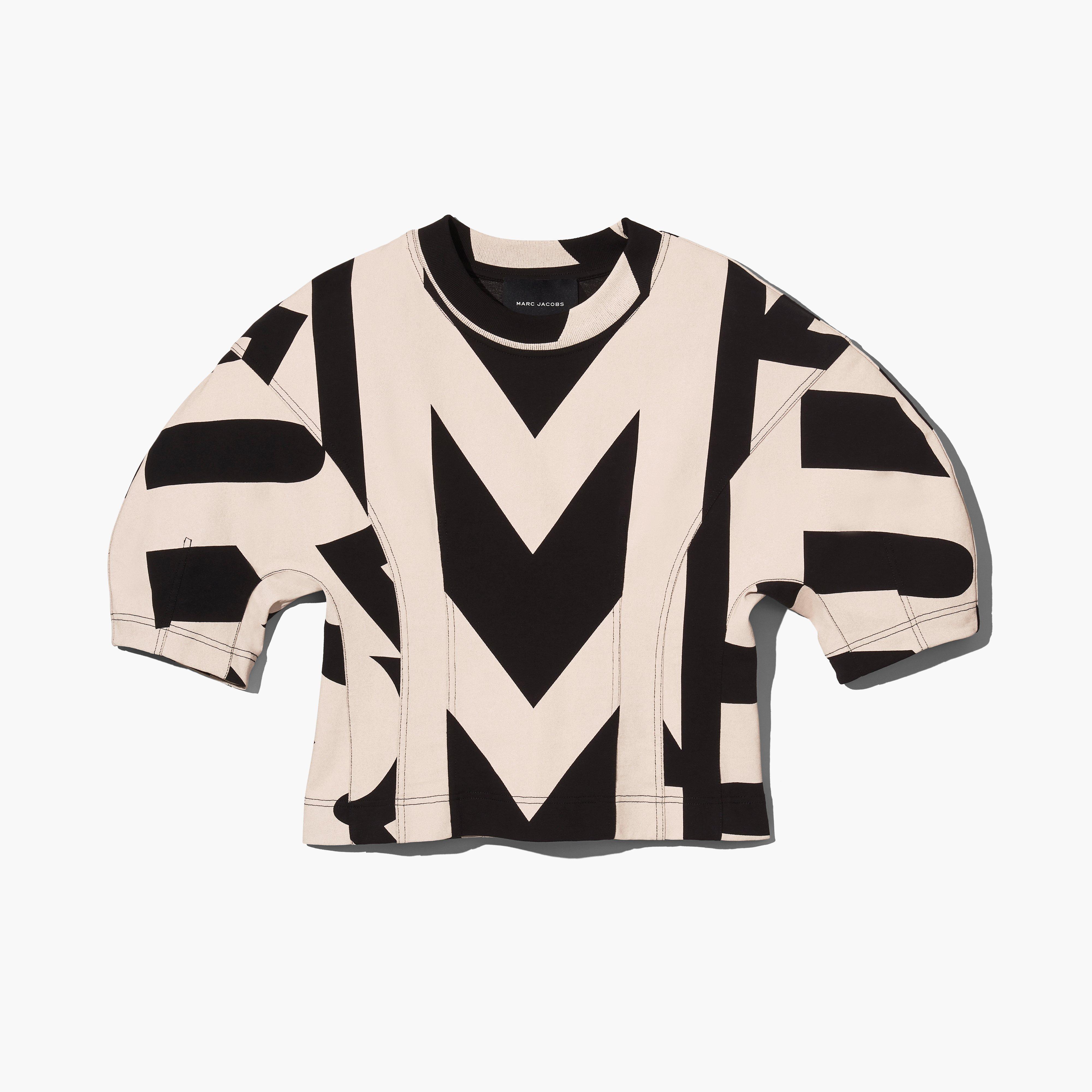 The Seamed Monogram Top - BLACK/IVORY
