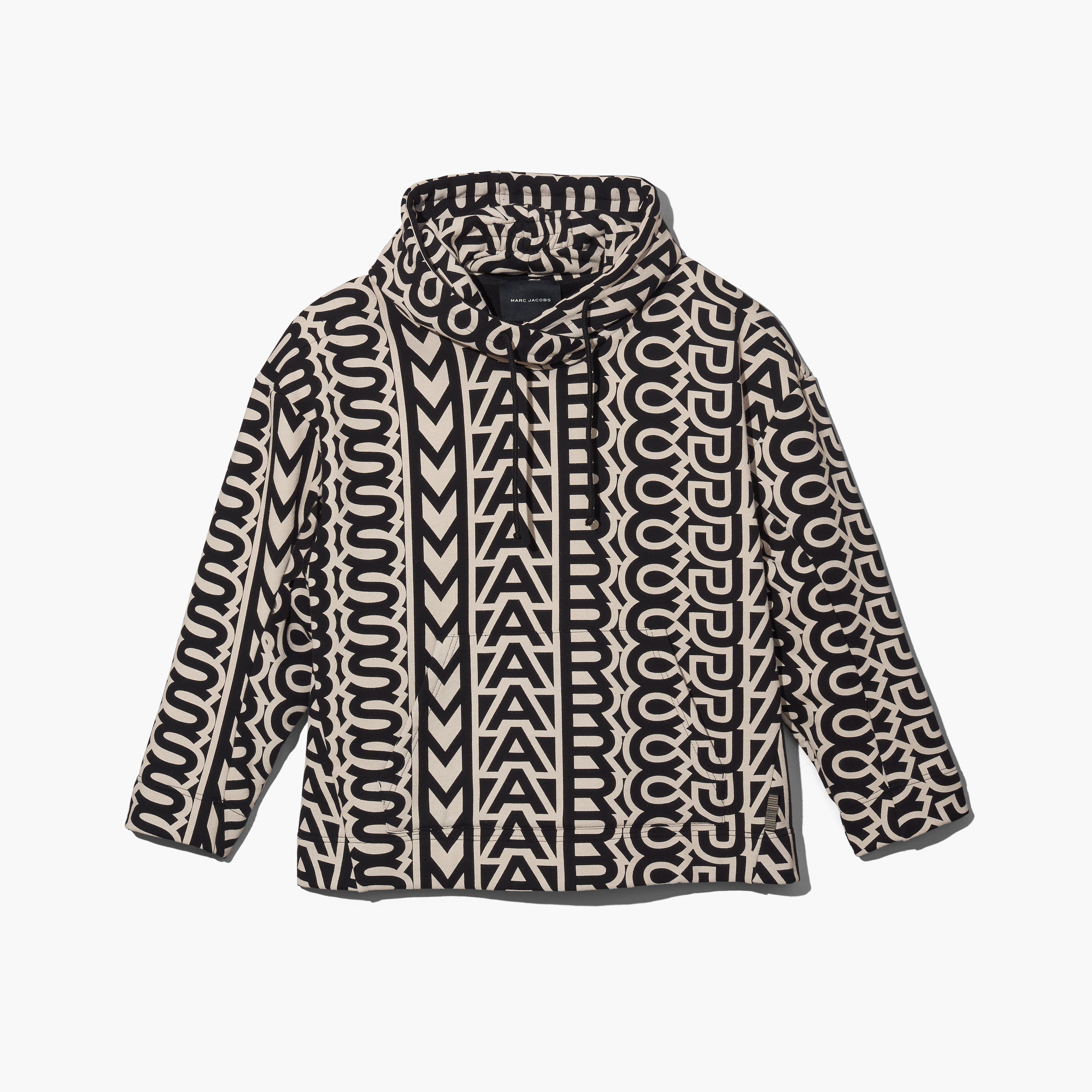 The Monogram Oversized Hoodie - BLACK/IVORY--Alternate view