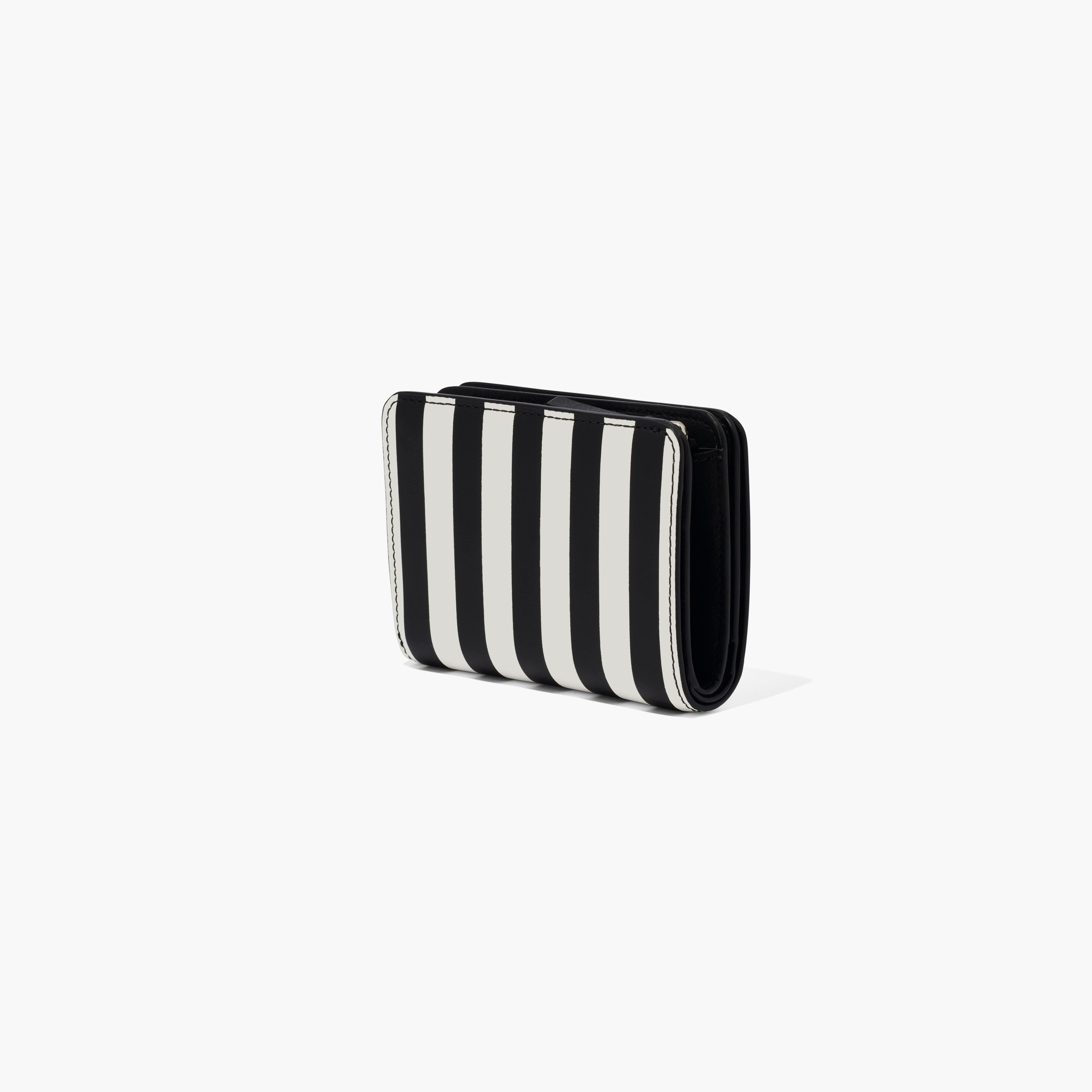 The Striped J Marc Mini Compact Wallet - BLACK/WHITE--Alternate view