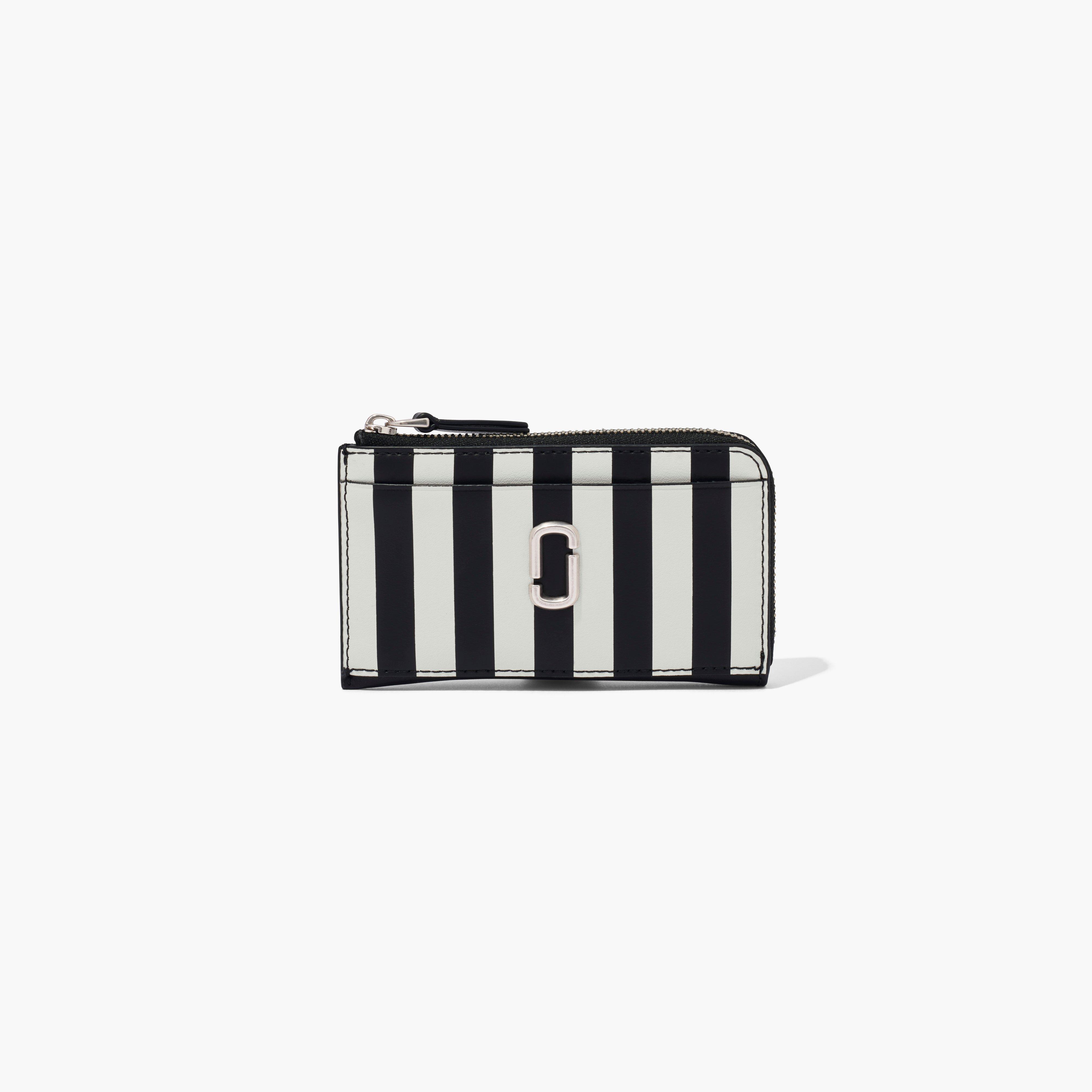 The Striped J Marc Top Zip Multi Wallet - BLACK/WHITE
