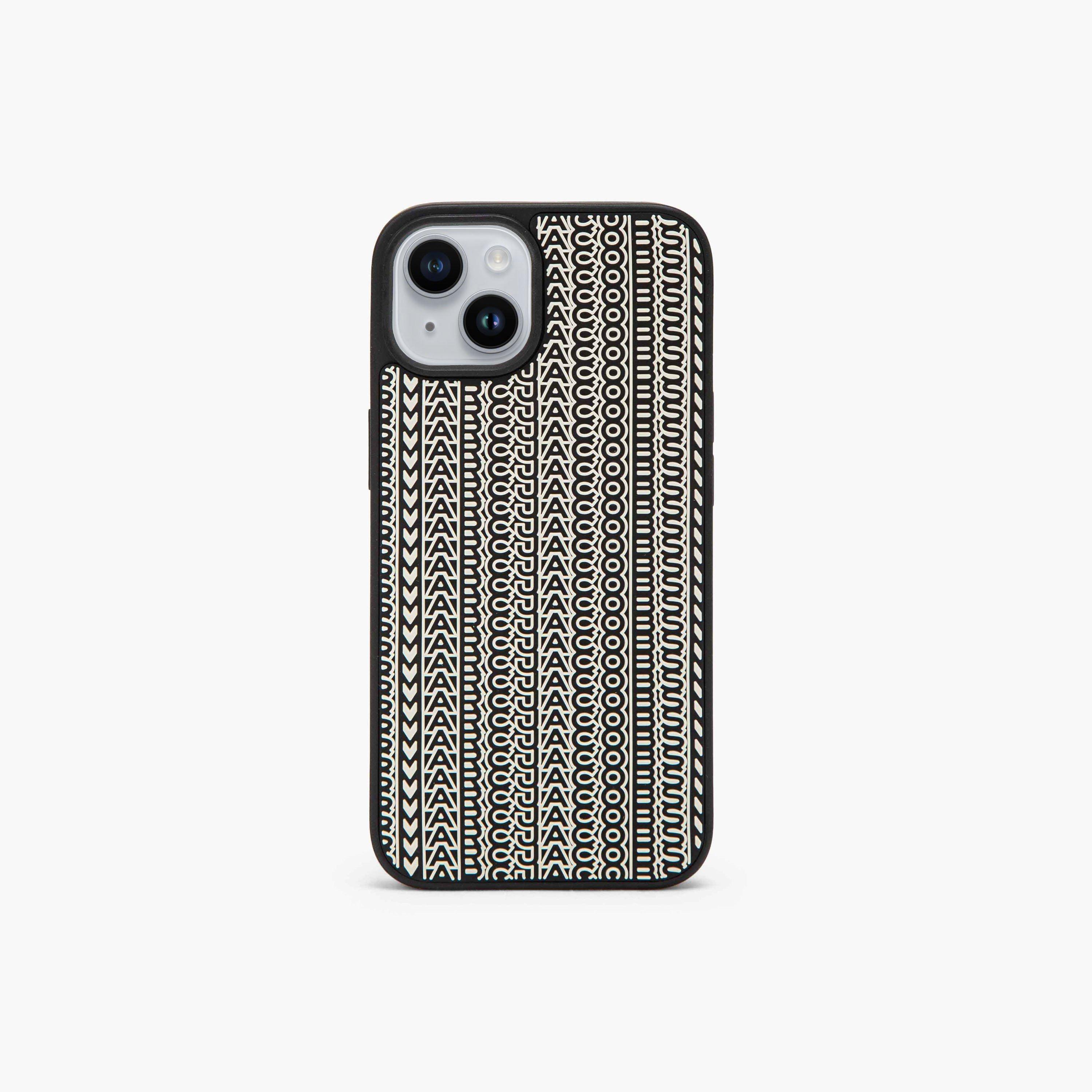 The Monogram iPhone 14 3D Case - BLACK/WHITE