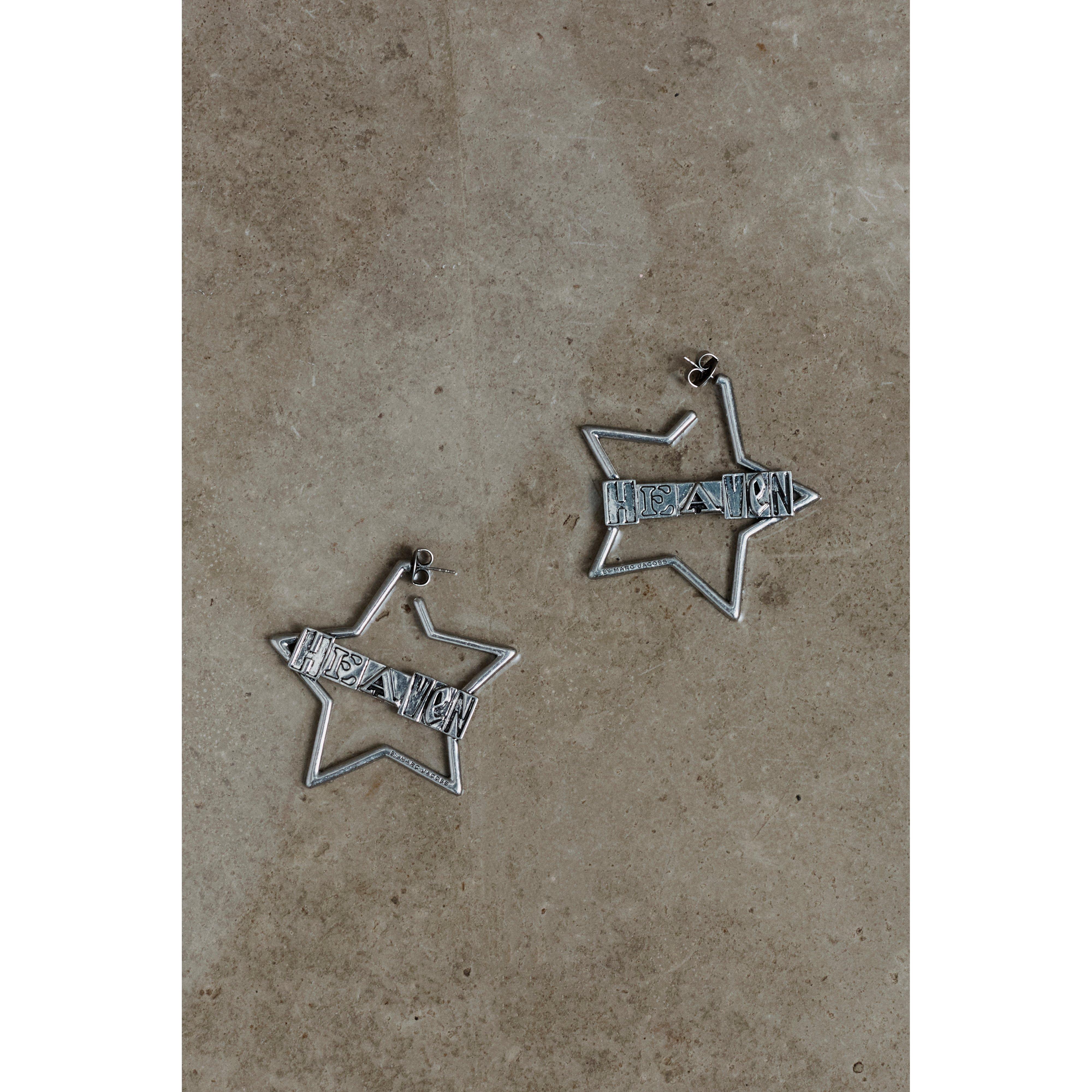 HEAVEN STAR HOOPS - AGED SILVER