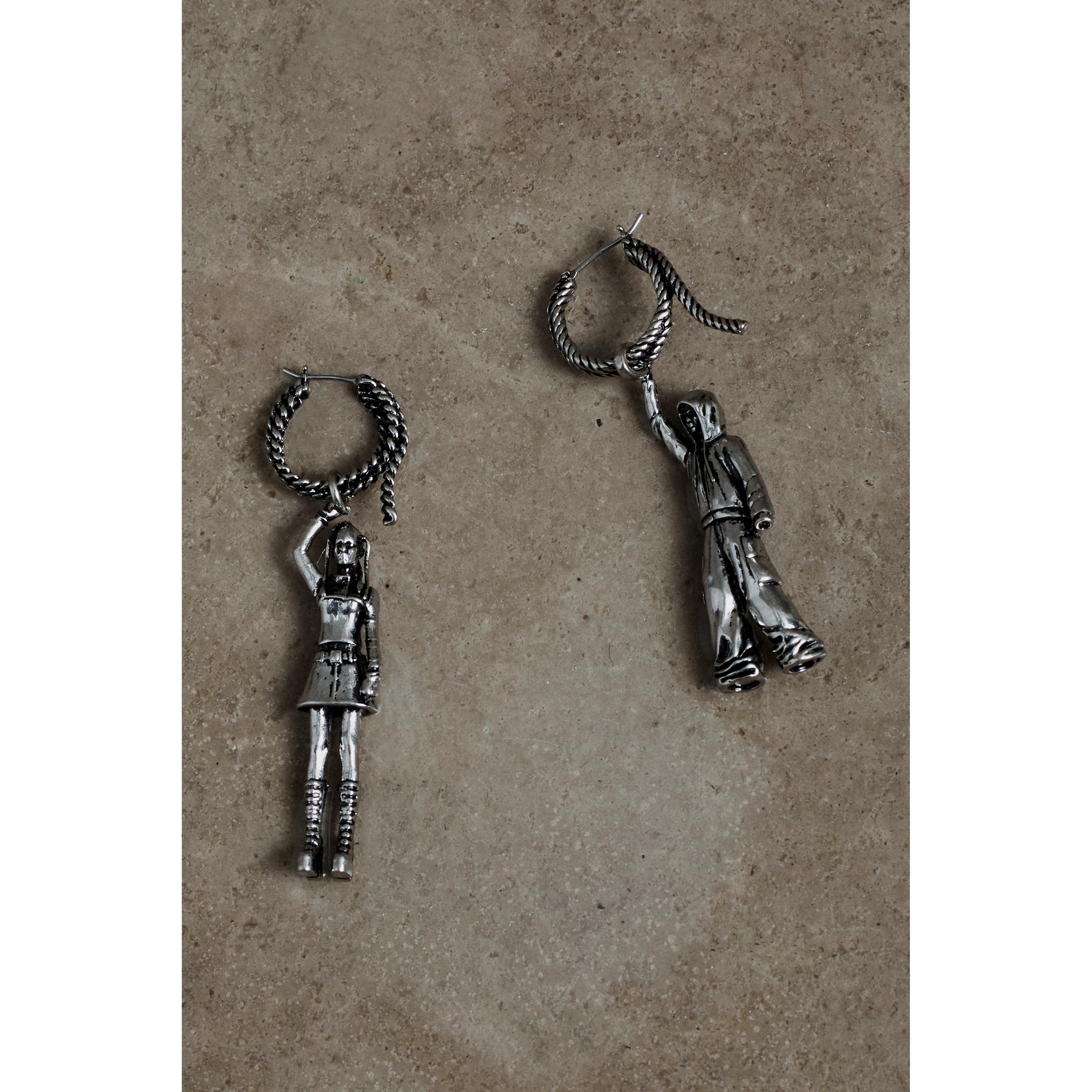 COWBOY EARRINGS - AGED SILVER