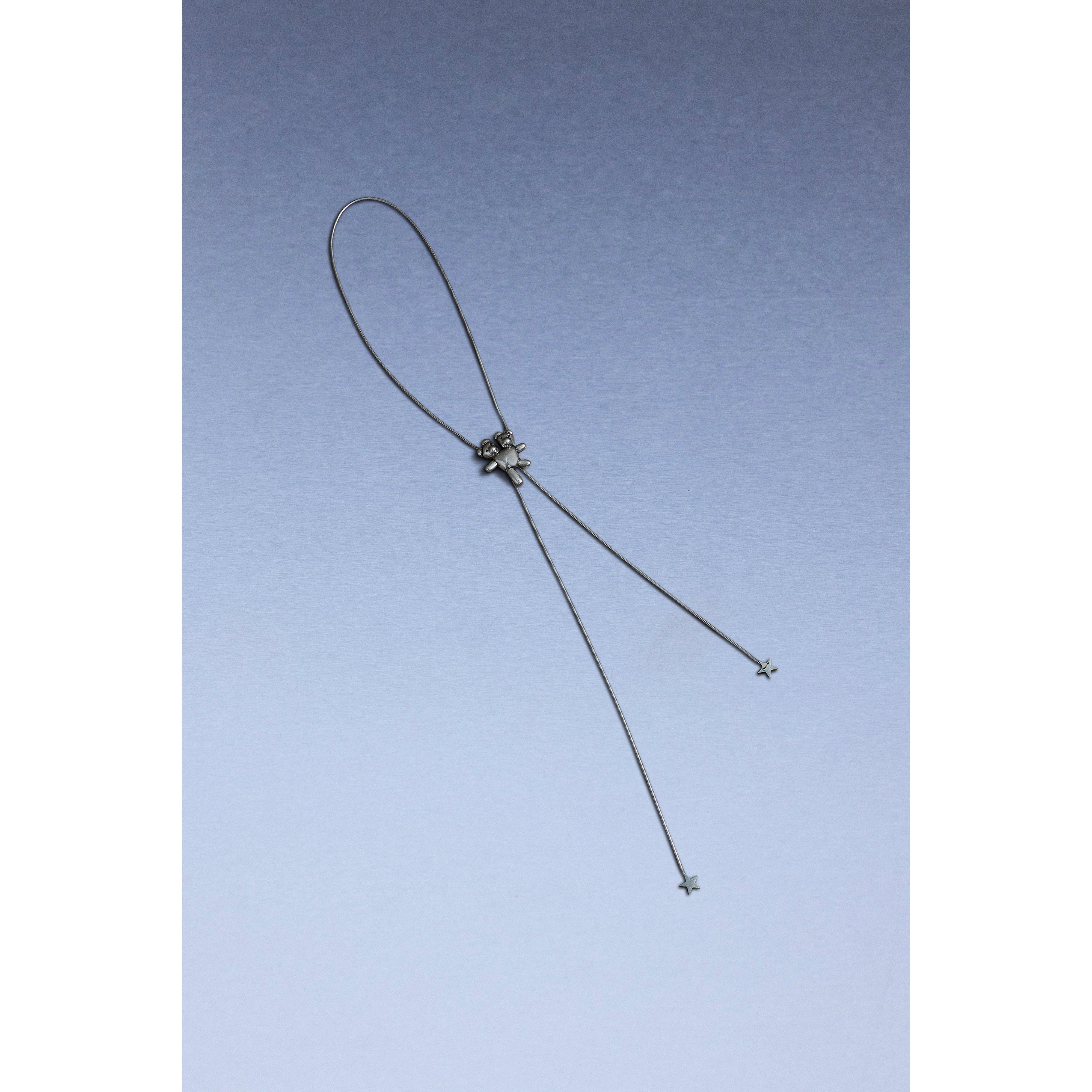 BOLO NECKLACE - AGED SILVER