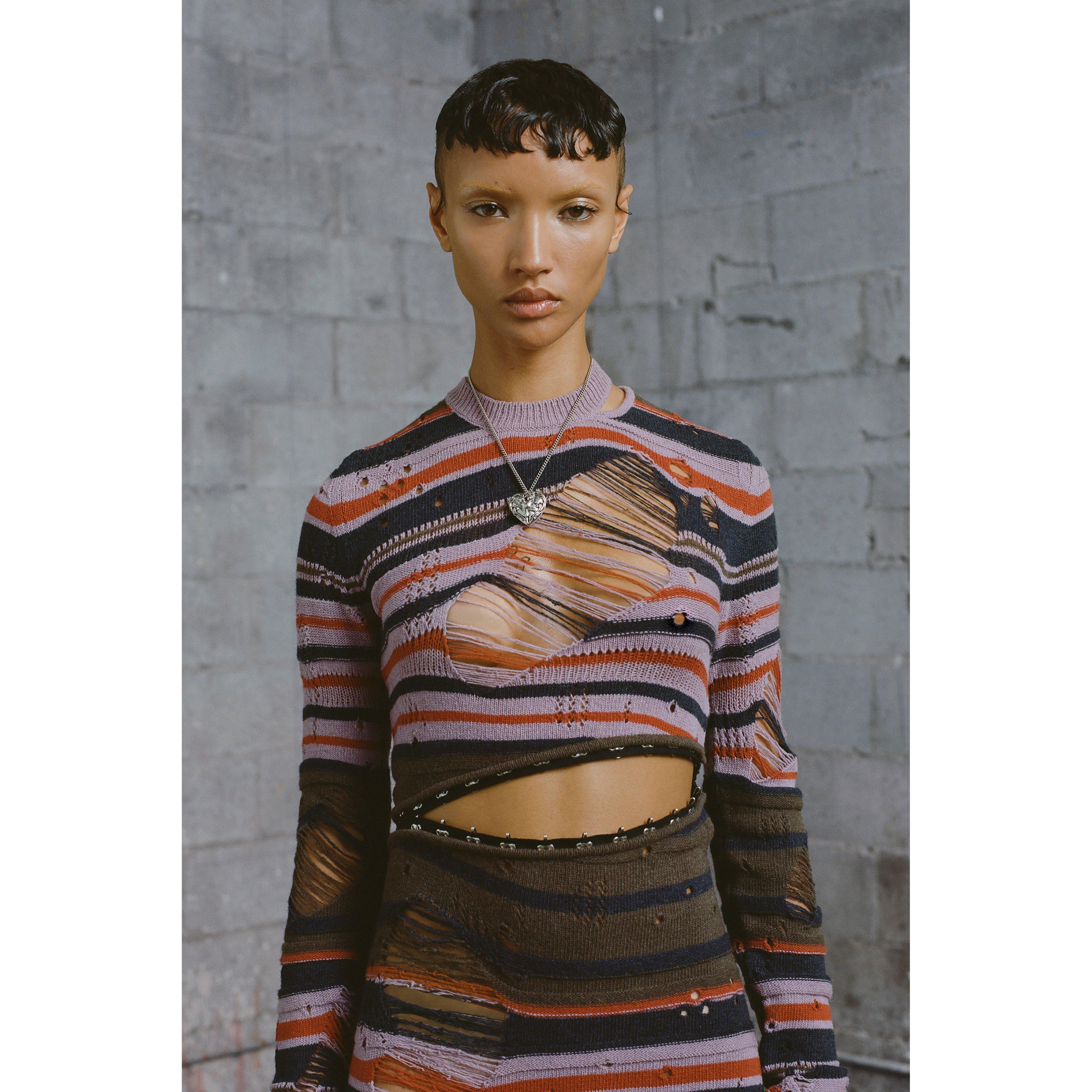 MODULAR STRIPE DRESS - MULTI