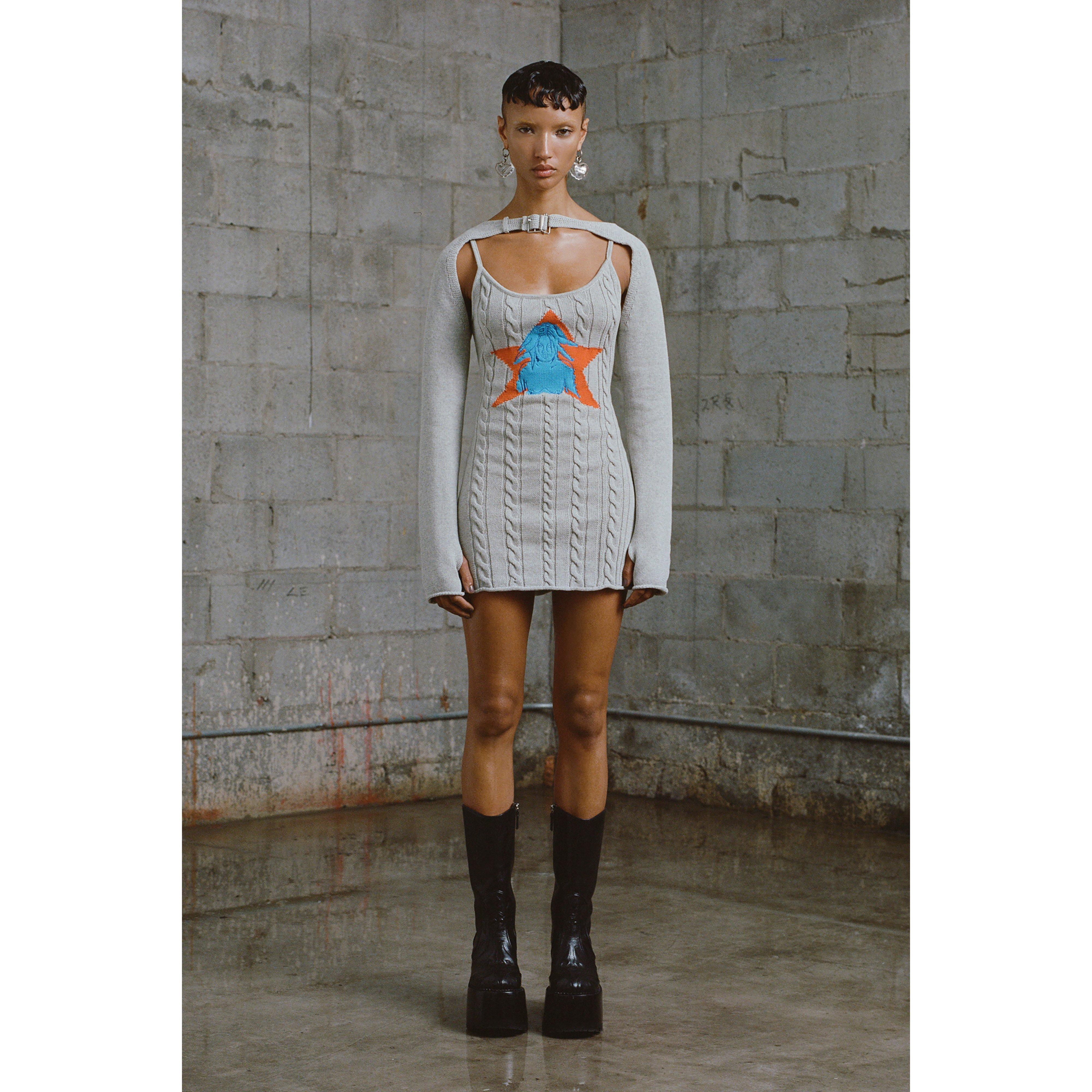 STAR GIRL DRESS - GREY