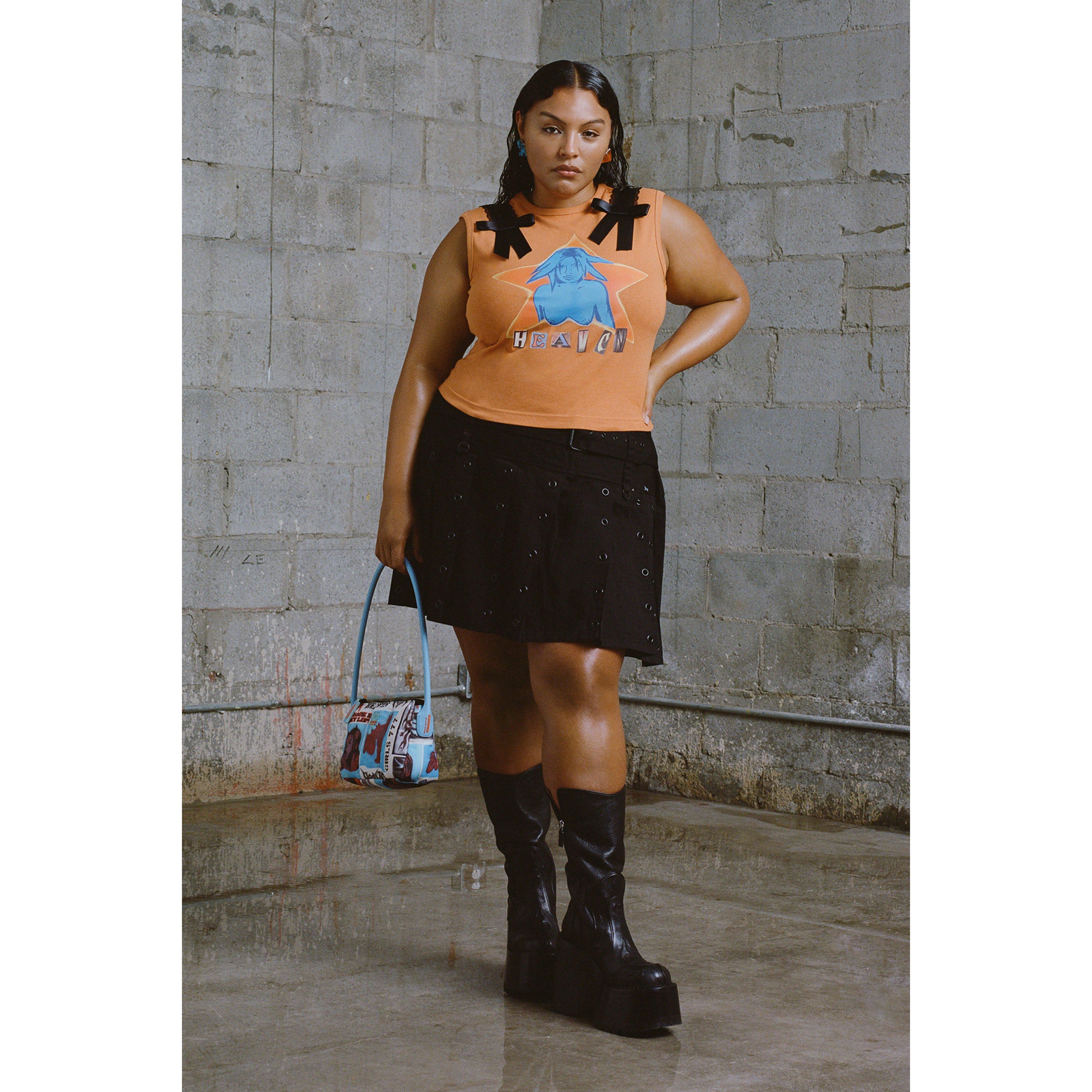 STAR GIRL BOW TANK - ORANGE MULTI