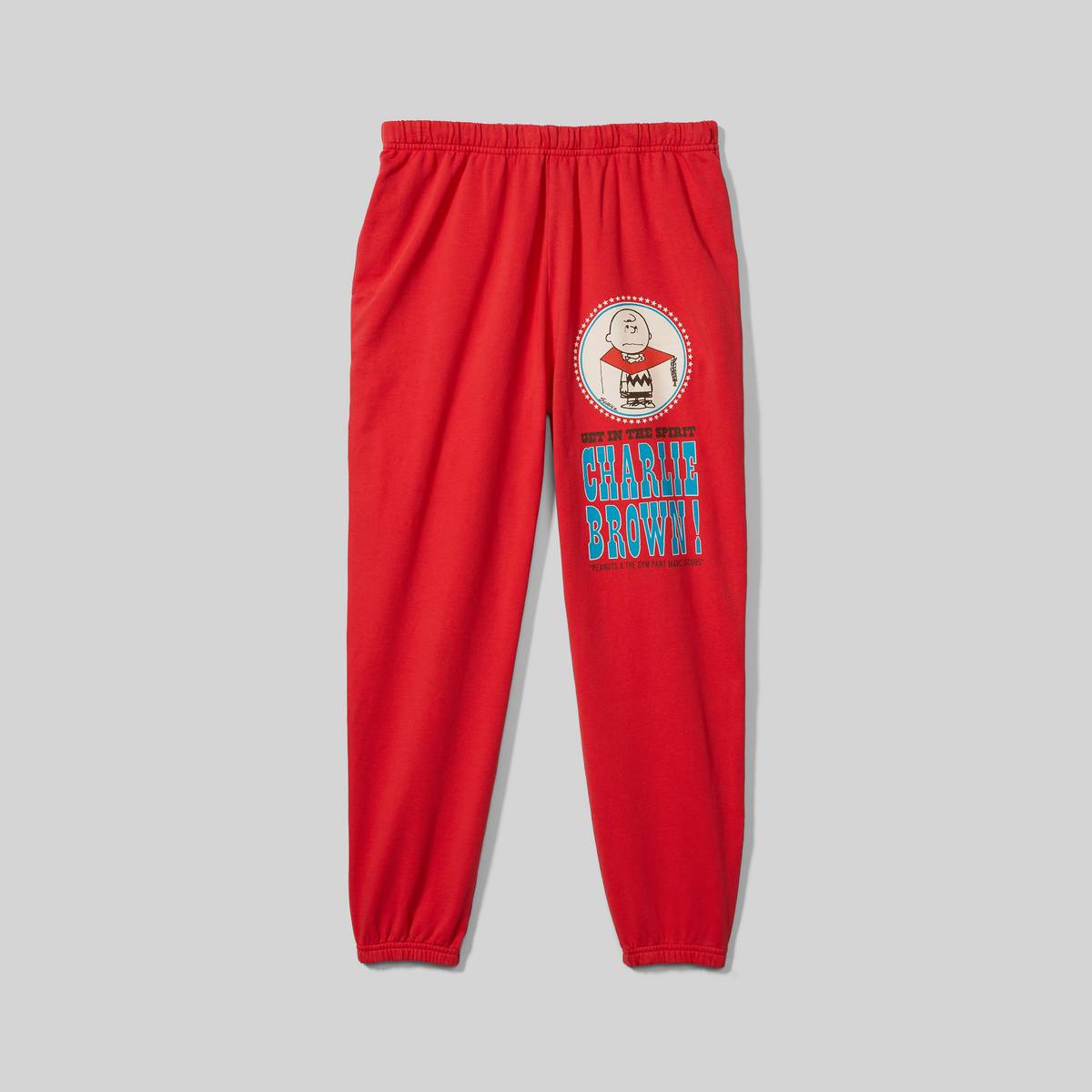 Image of MARC JACOBS Women's Peanuts x The Gym Pants in Washed Red, Size Large