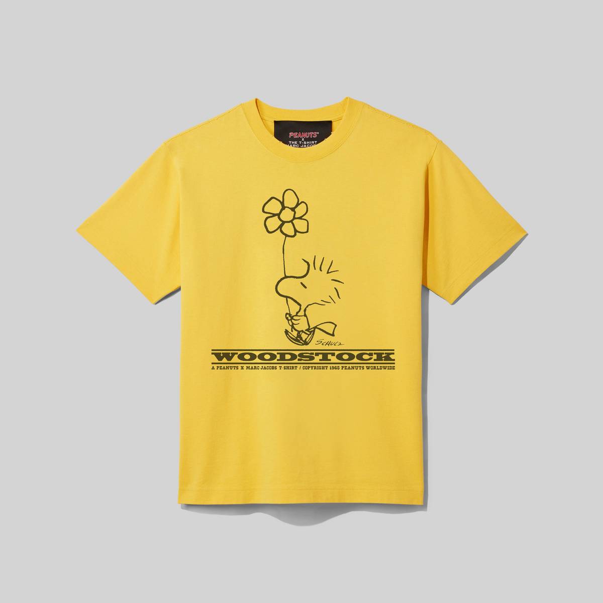 Image of MARC JACOBS Women's Peanuts x The T-Shirt in Yellow, Size Large