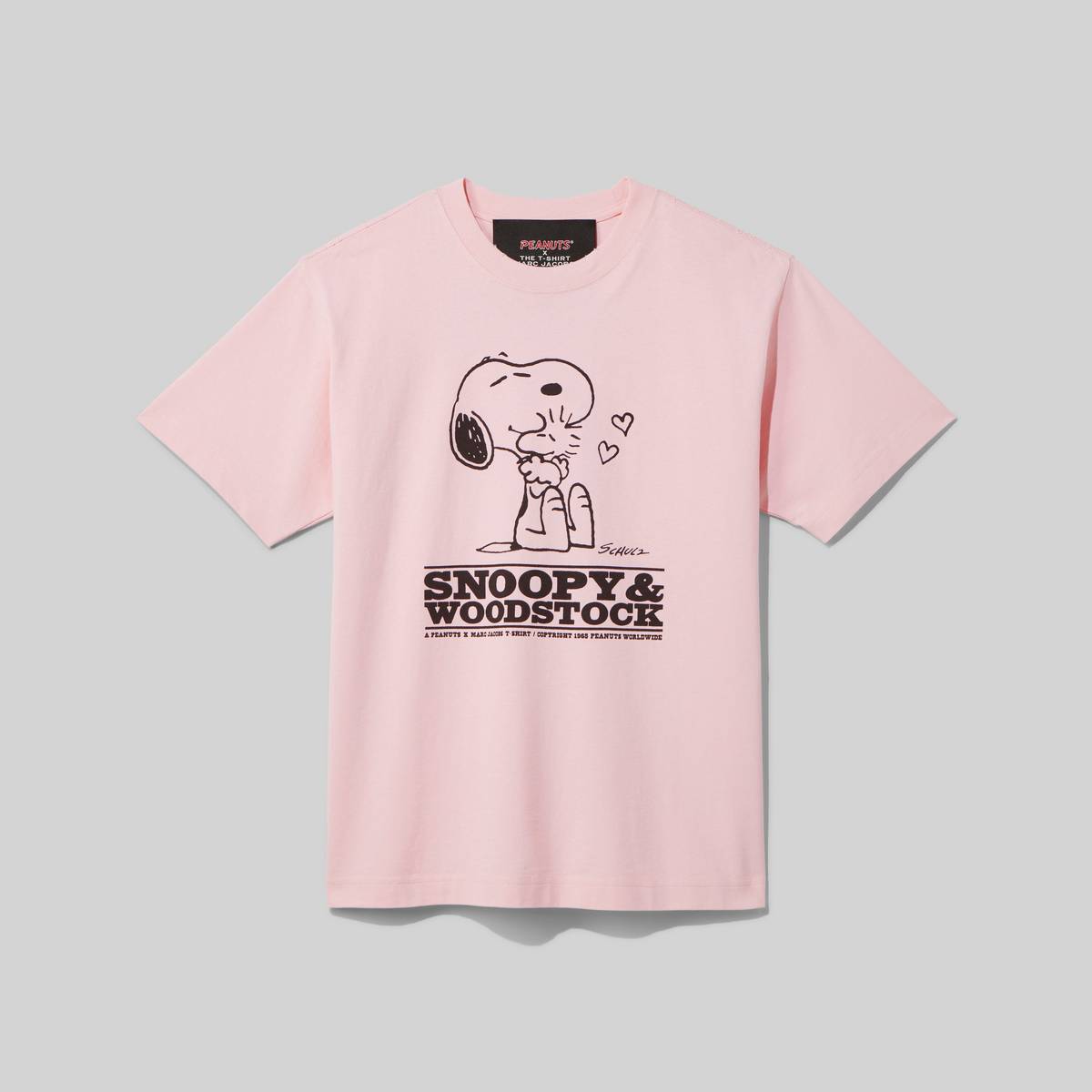 Image of MARC JACOBS Women's Peanuts x The T-Shirt in Light Pink, Size Large