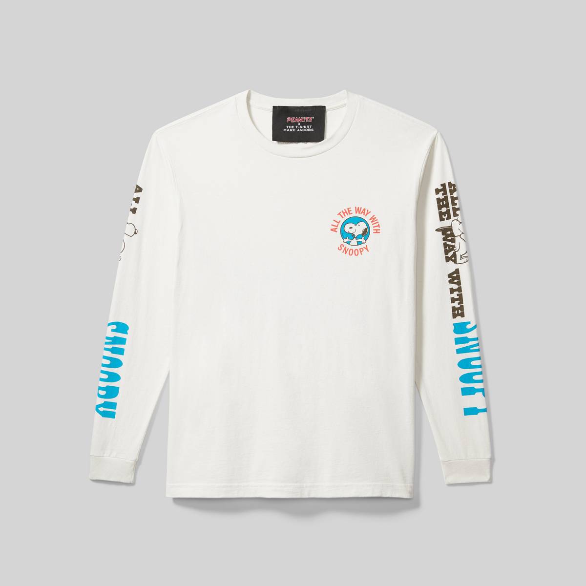 Image of MARC JACOBS Women's Peanuts x The Long Sleeve T-Shirt in Vintage Ivory, Size Large