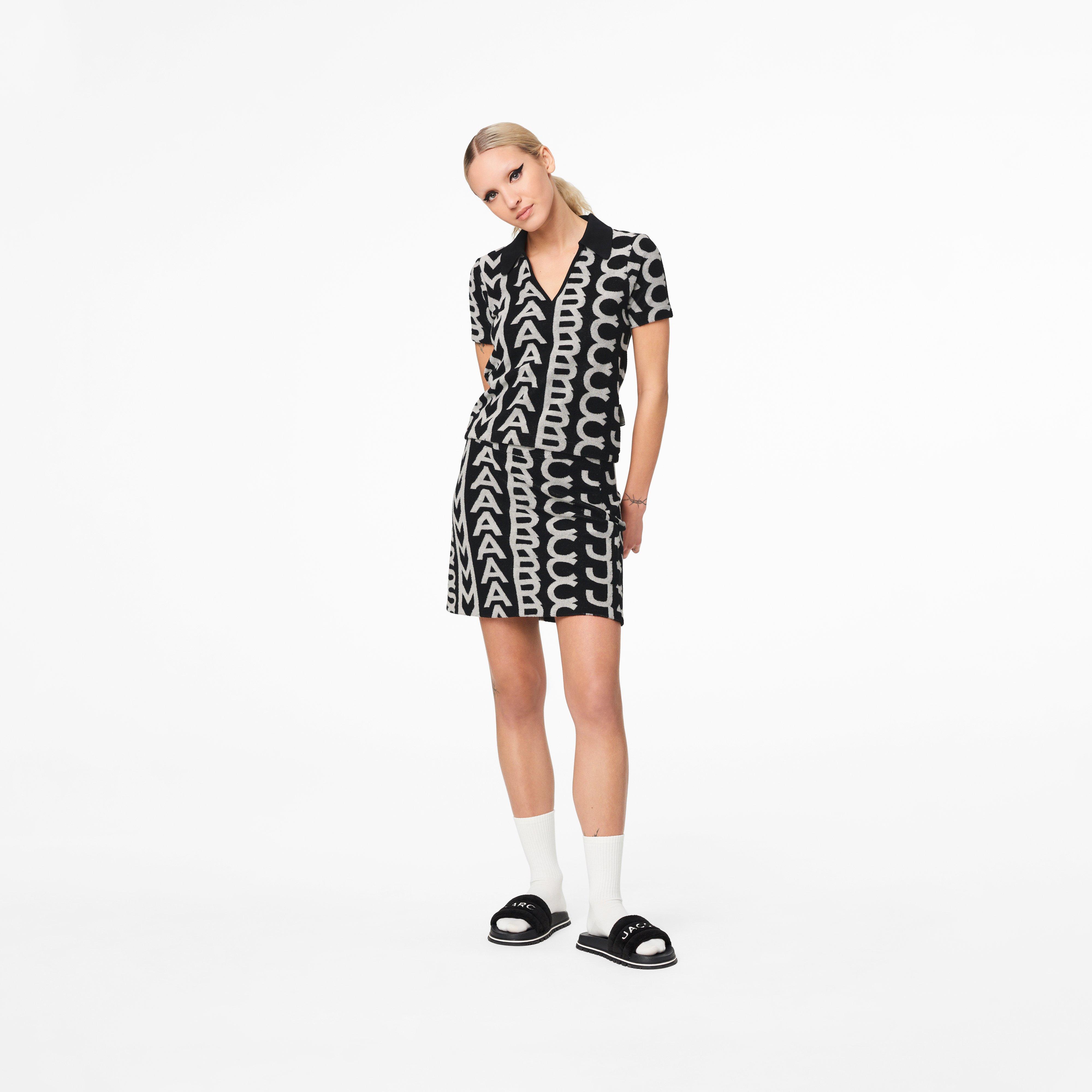 The Monogram Terry Polo - BLACK/IVORY--Alternate view