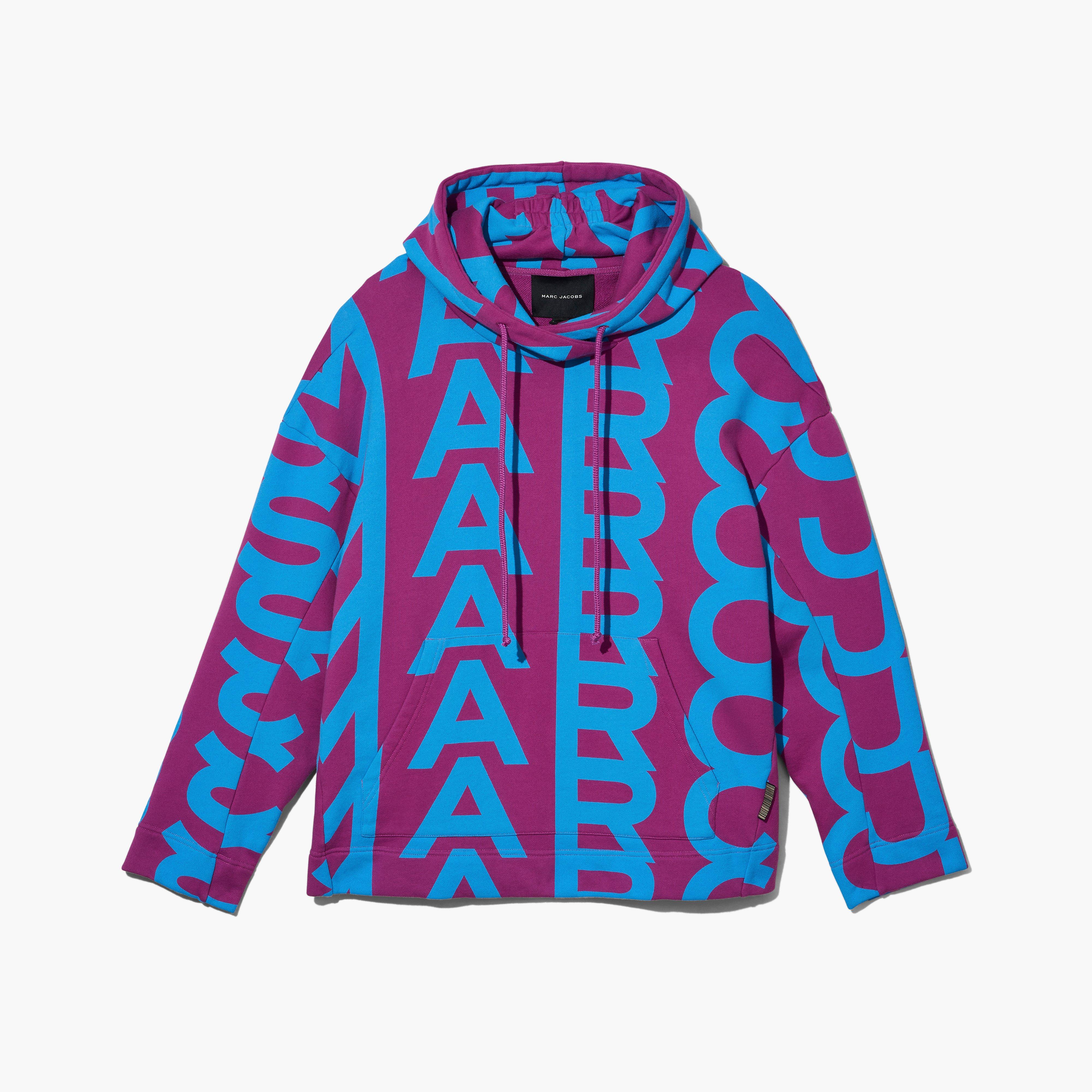 Monogram Oversized Hoodie - PURPLE/BLUE
