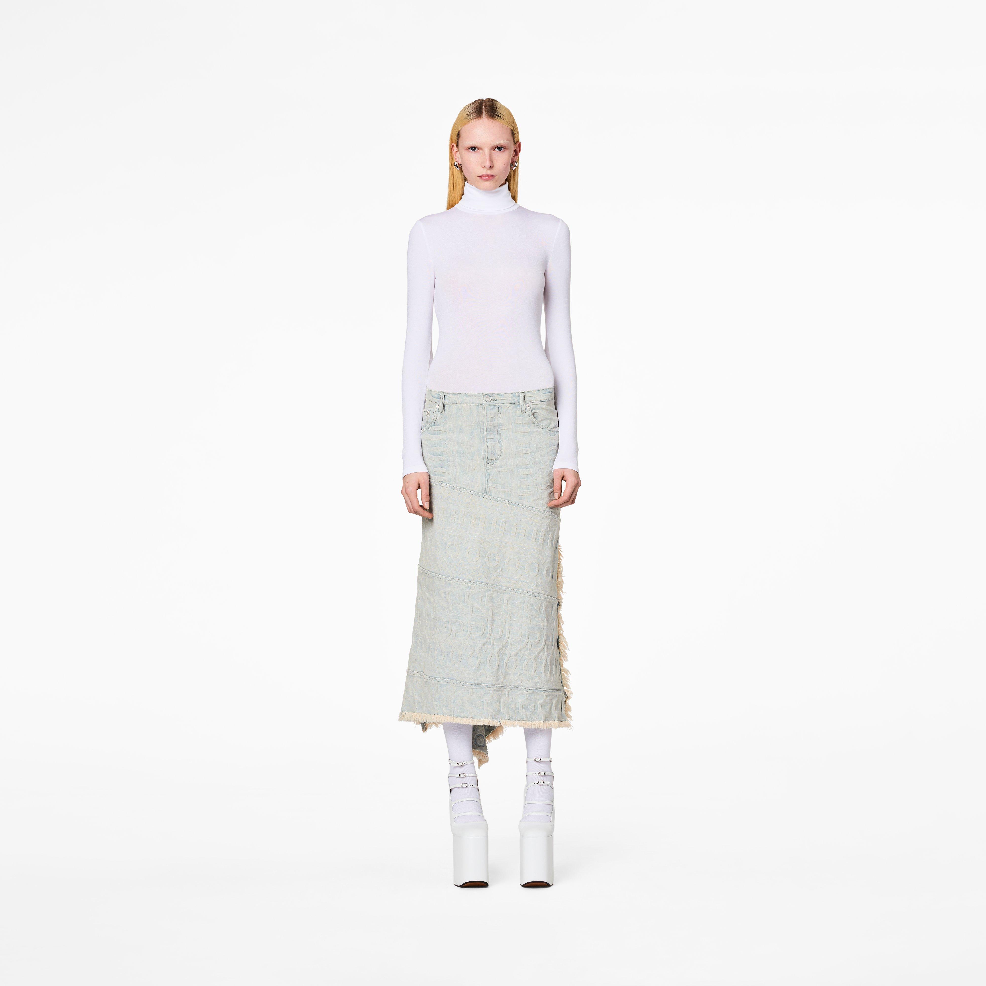 The Monogram Denim Skirt - ICE BLUE--Alternate view