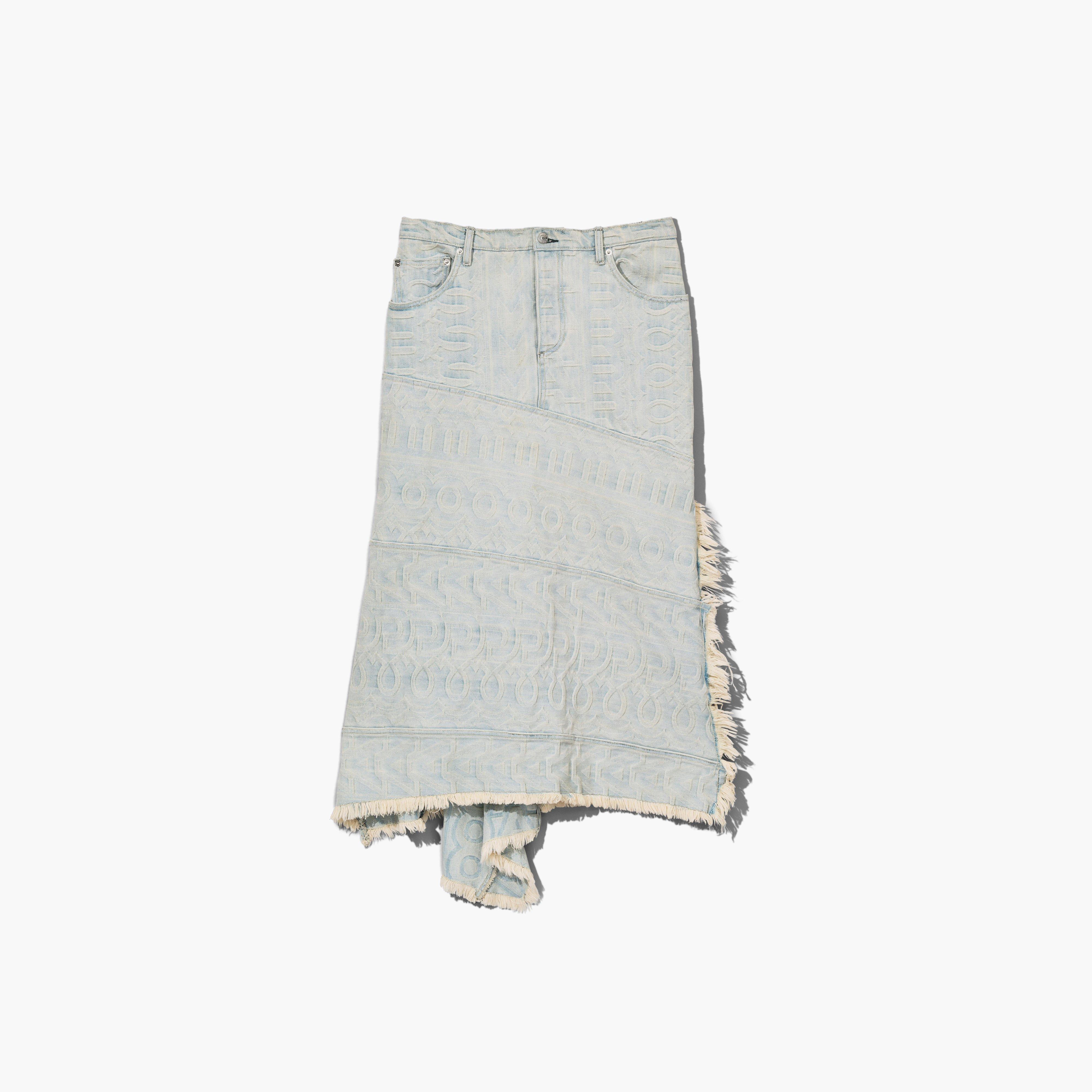 The Monogram Denim Skirt - ICE BLUE