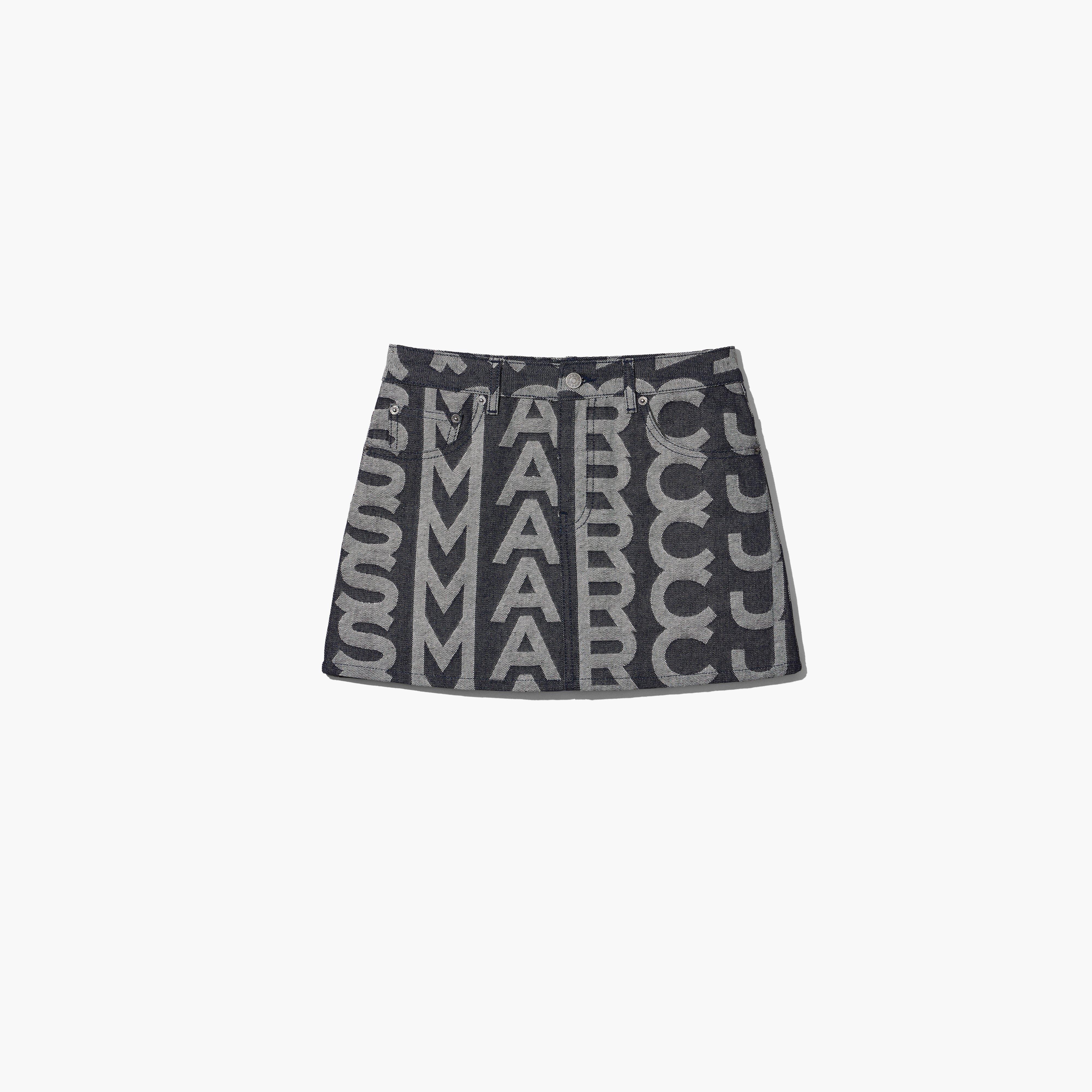 The Monogram Denim Mini Skirt - DENIM BLUE