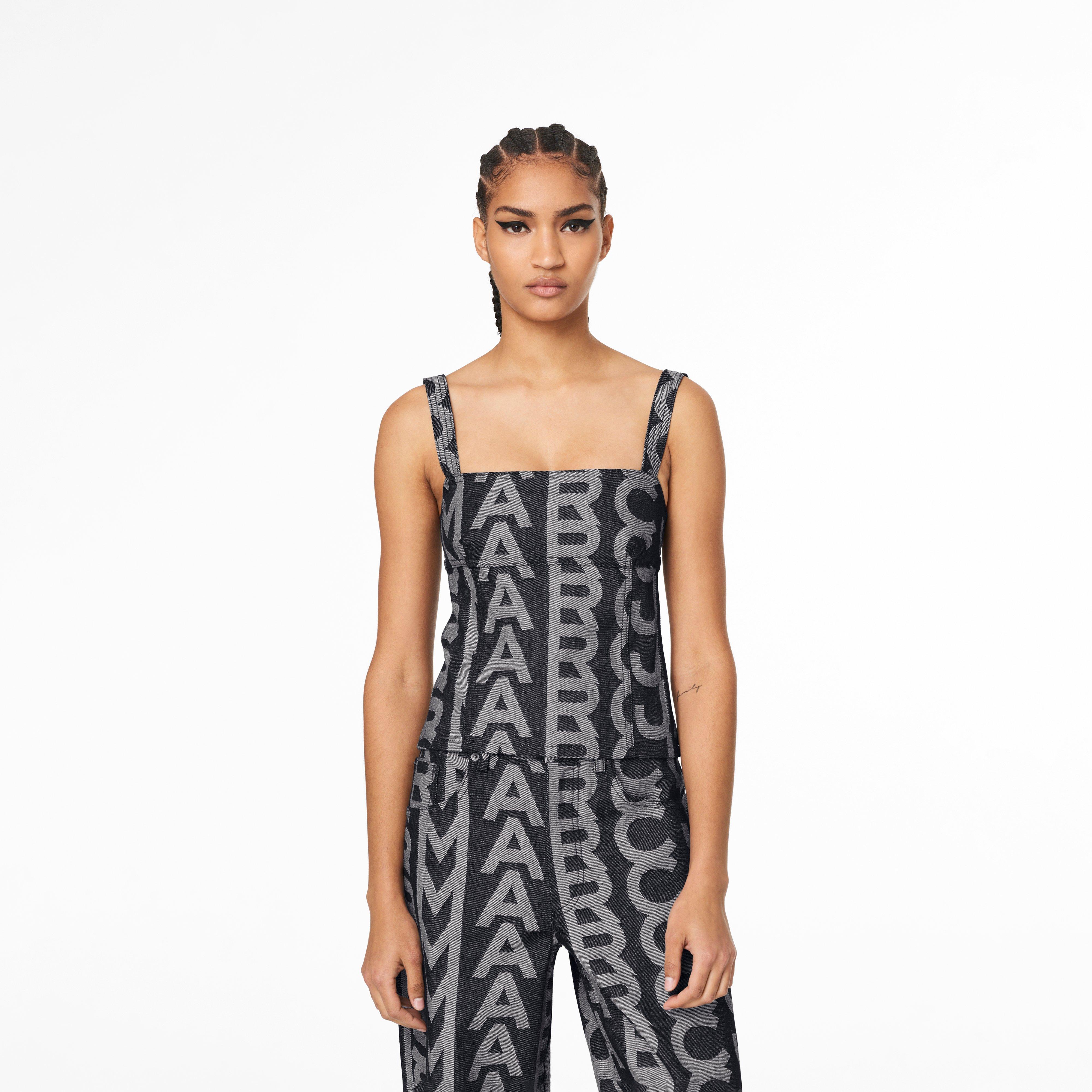 The Monogram Denim Bustier Top - DENIM BLUE--Alternate view