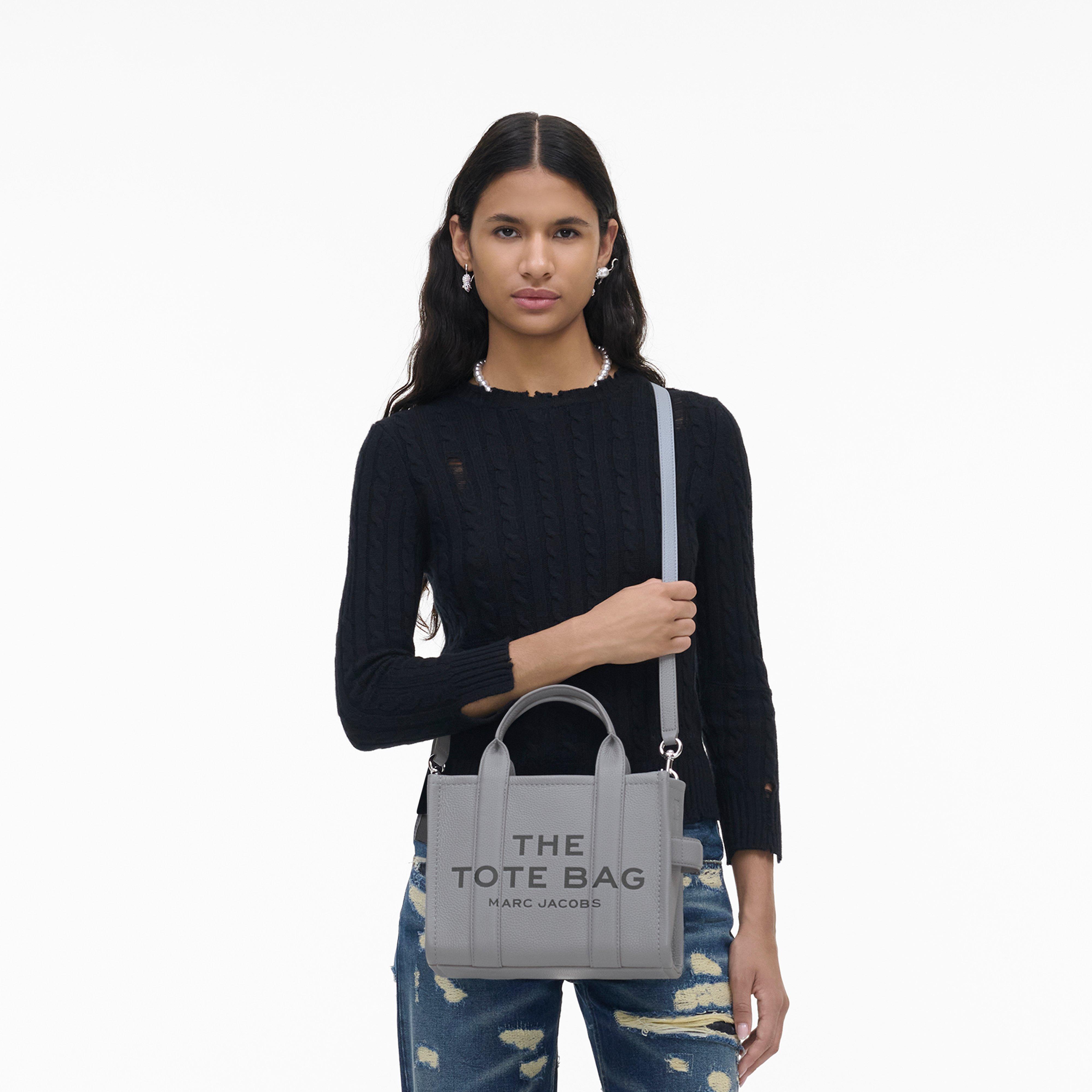 The Leather Mini Tote Bag - WOLF GREY--Alternate view