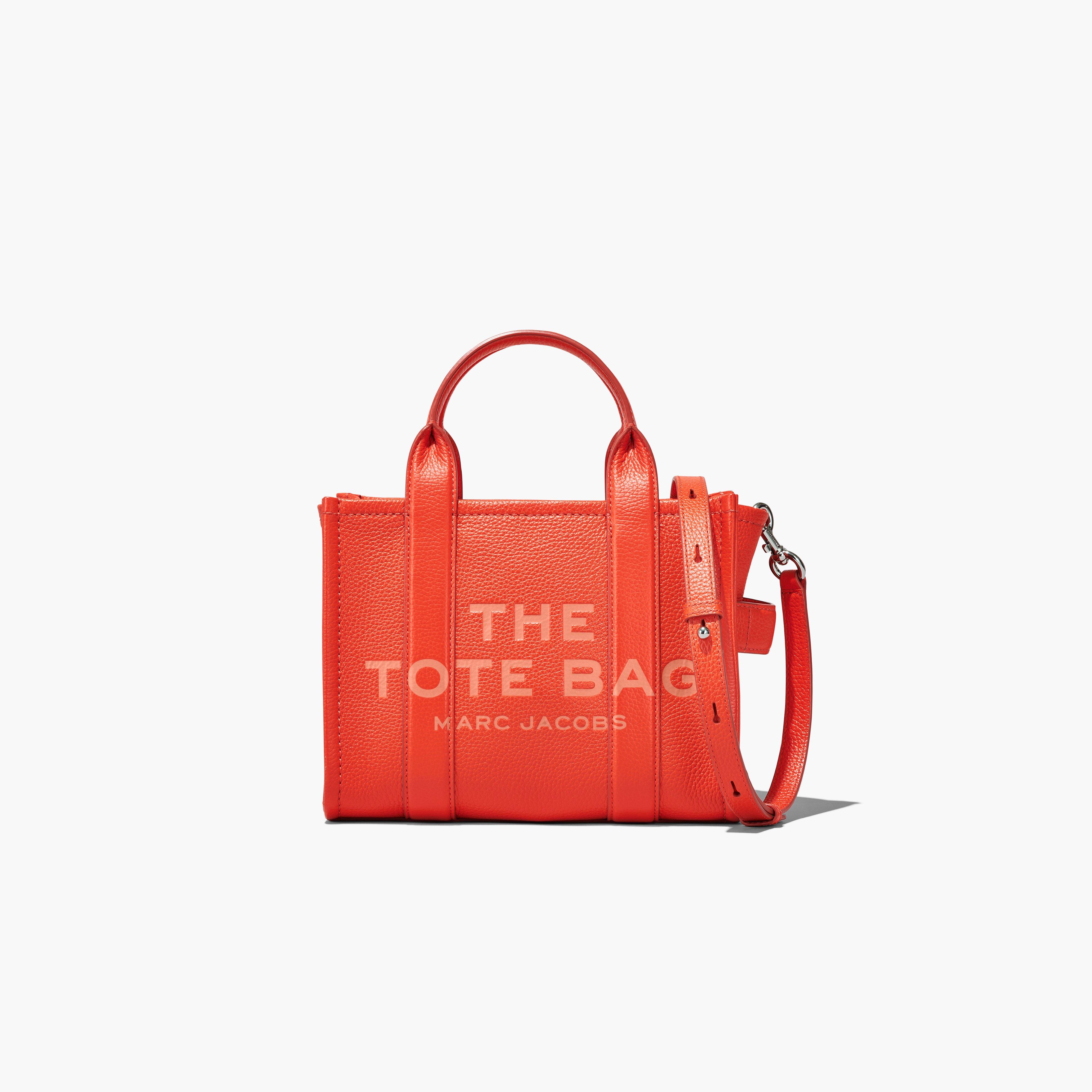 The Leather Mini Tote Bag - ELECTRIC ORANGE