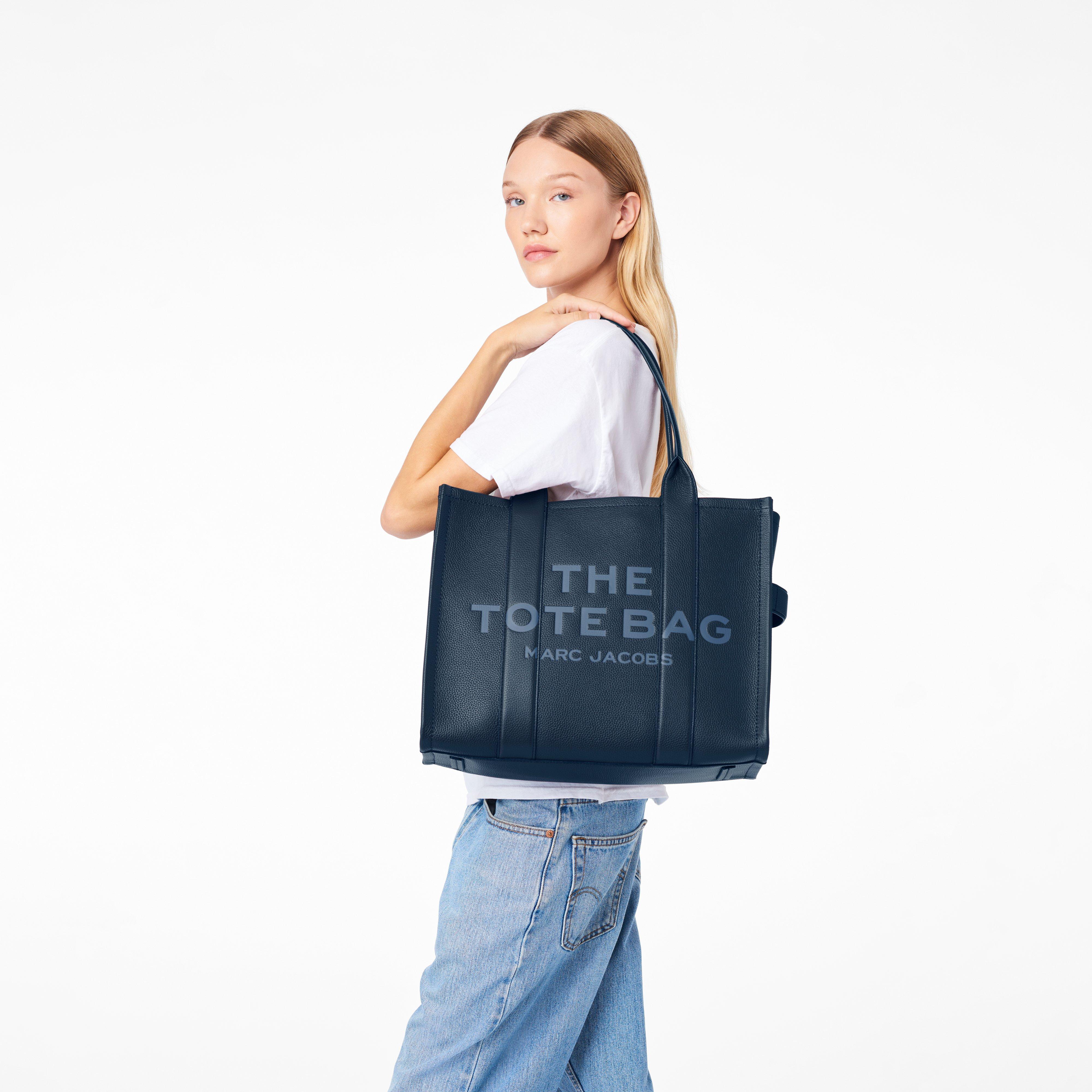 The Leather Large Tote Bag - BLUE SEA--Alternate view