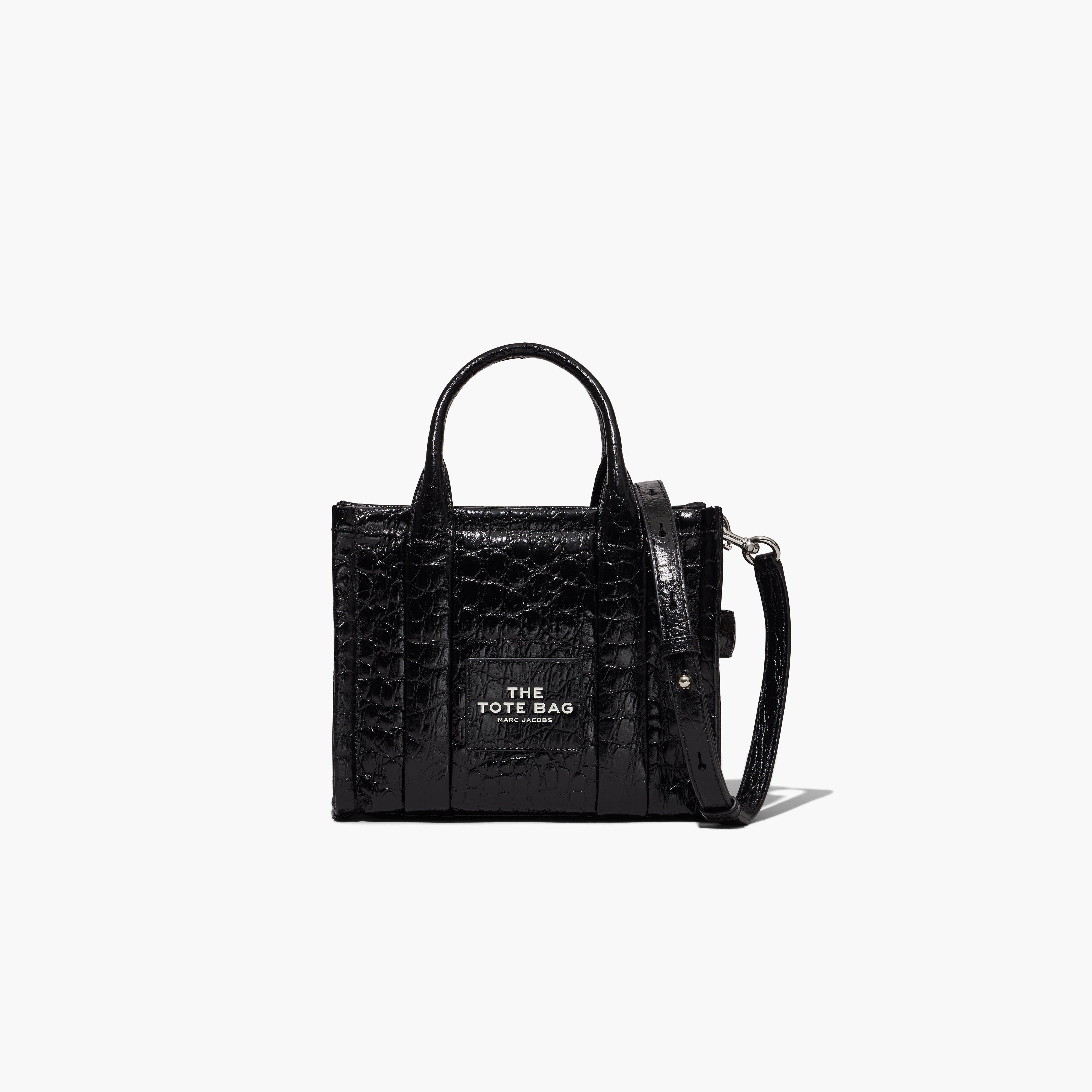The Croc-Embossed Mini Tote Bag - BLACK