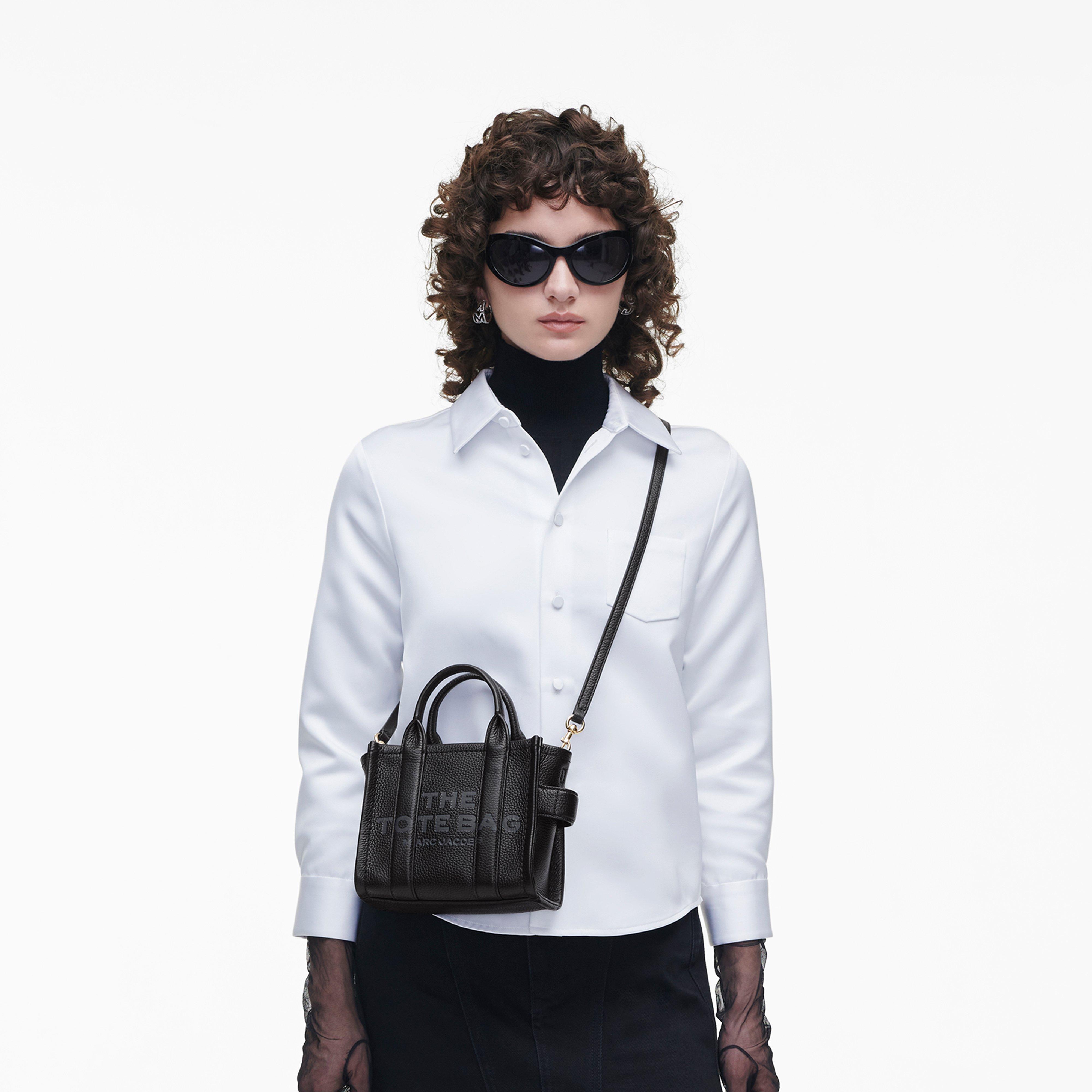 The Leather Micro Tote Bag - BLACK--Alternate view