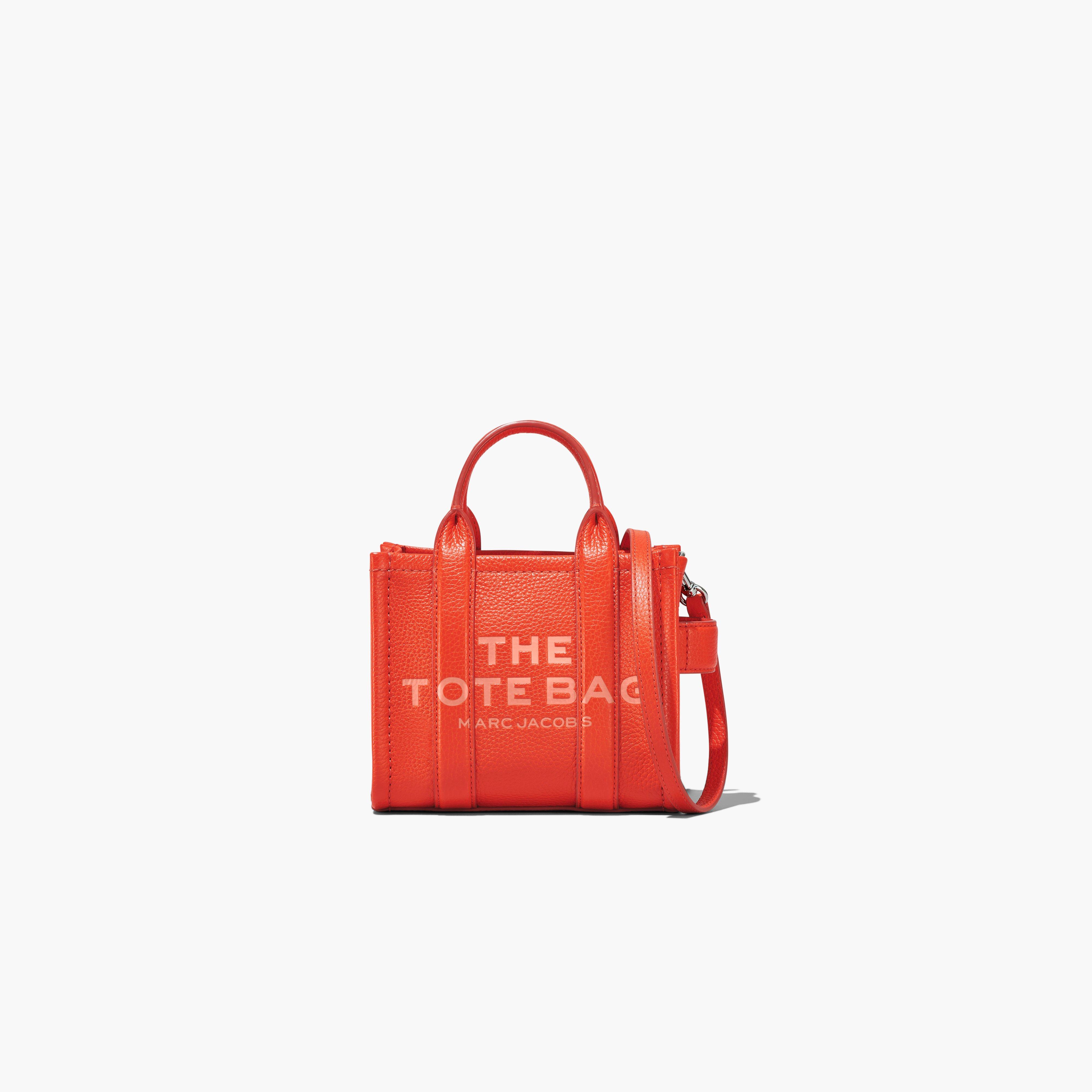 The Leather Micro Tote Bag - ELECTRIC ORANGE